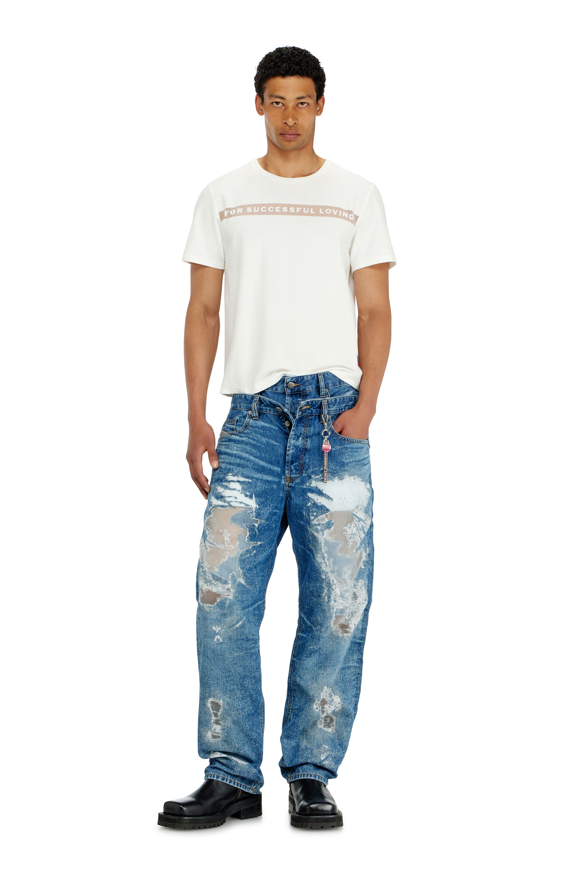Diesel - PR-T-NOTS-CHI-R, Unisex T-Shirt mit For Successful Loving Logo in Wei&szlig; - 1