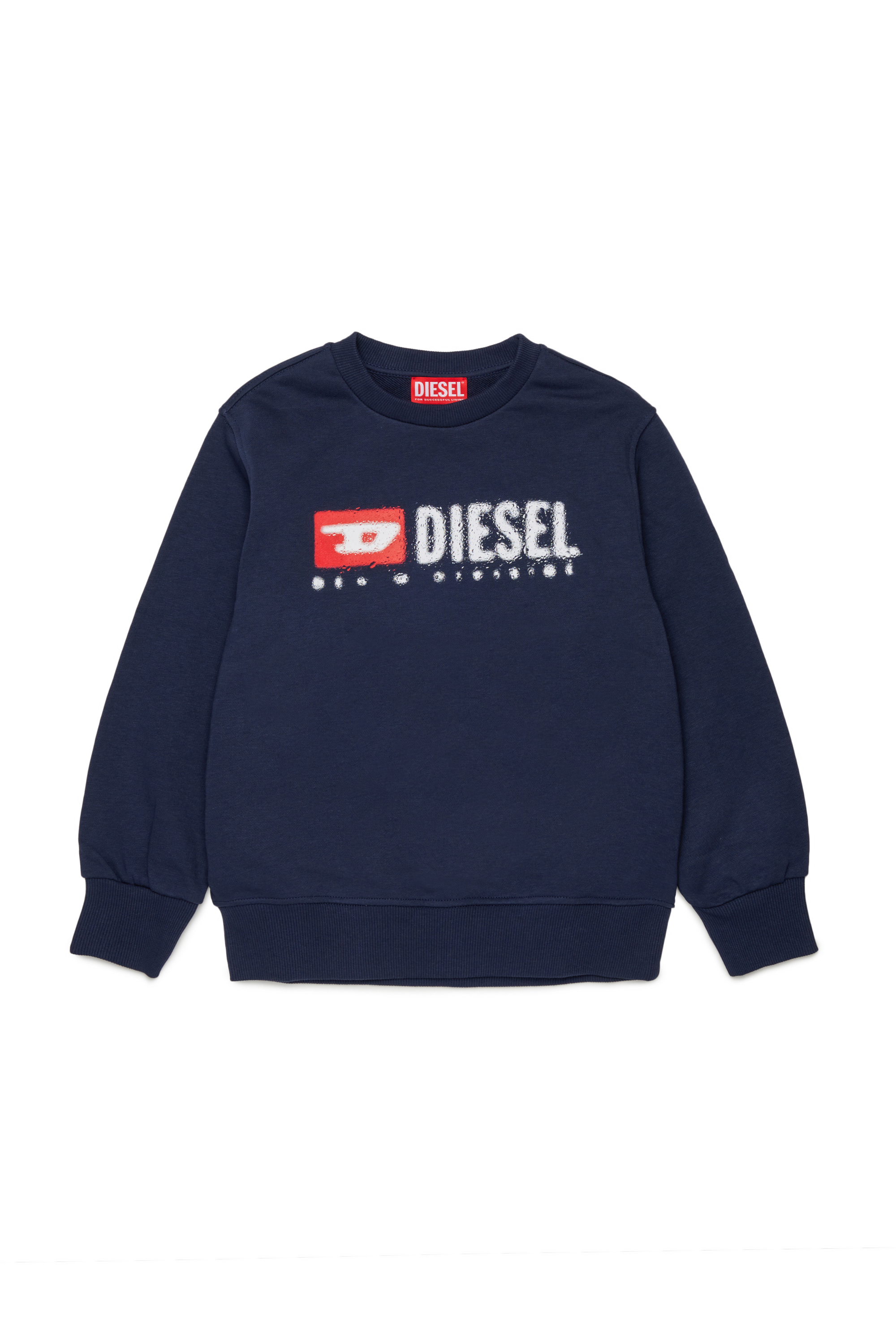 Diesel - SDROPS OVER, Herren Baumwoll-Sweatshirt mit Logo in Blau - 1