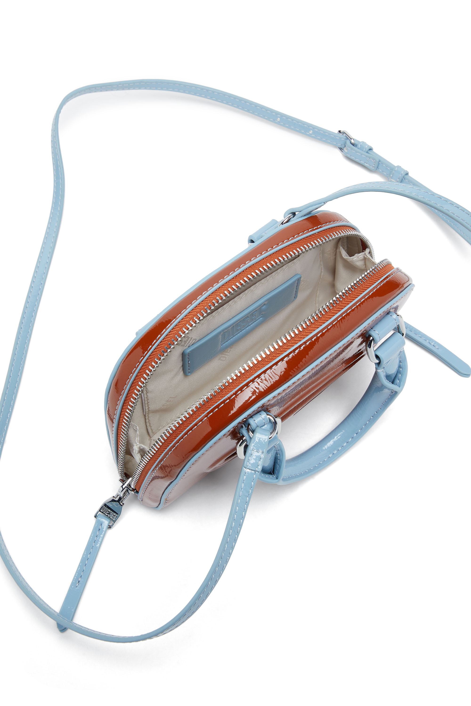 Diesel - 1DR DOME CROSSBODY XS, Damen 1DR Dome-Mini Umh&auml;ngetasche mit Naplak-Effekt in Braun - 3