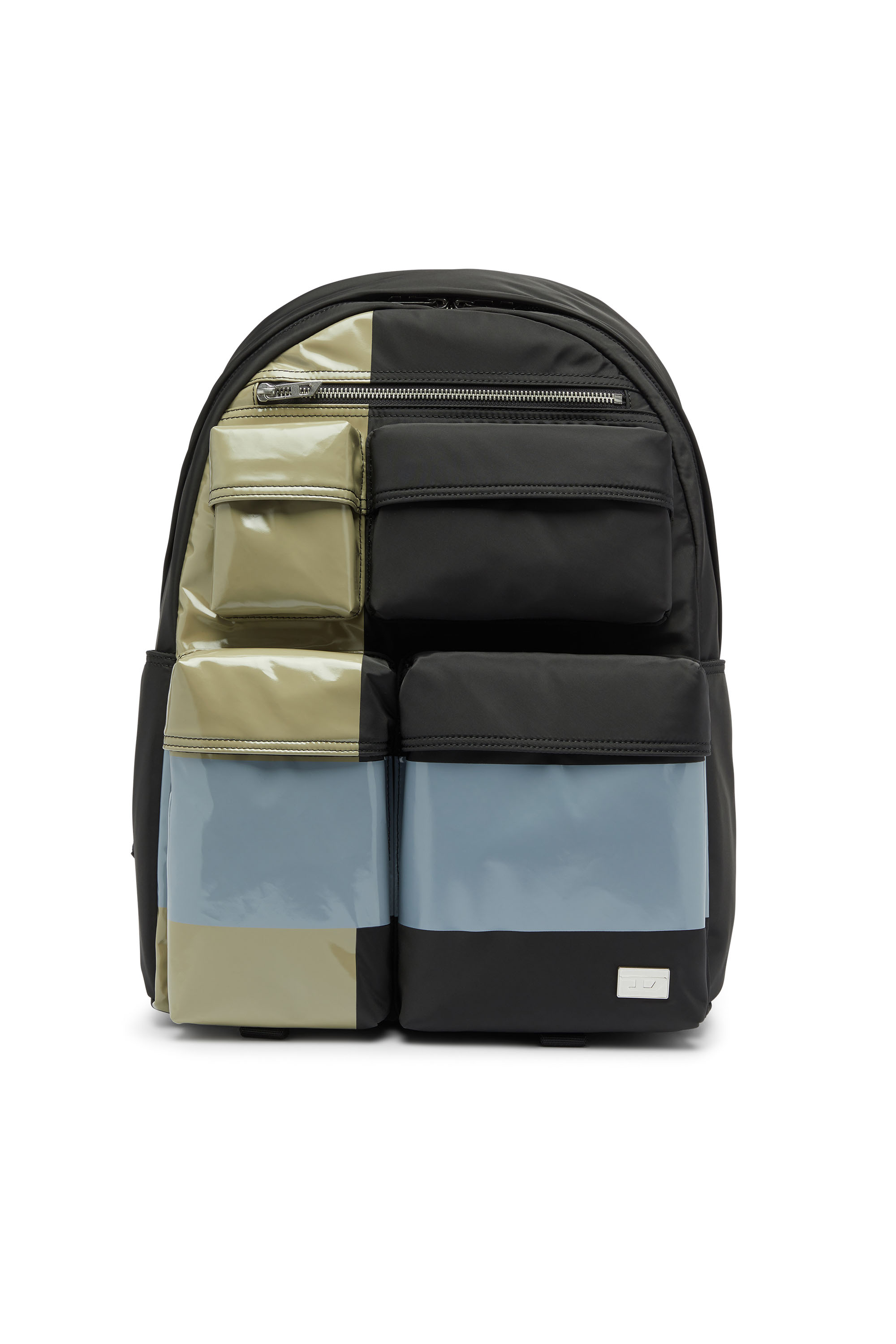 Diesel - MULTI-PKTS BACKPACK X, Unisex Multi-Pkts - Color-block Rucksack mit mehreren Taschen in Schwarz/Gr&uuml;n - 1