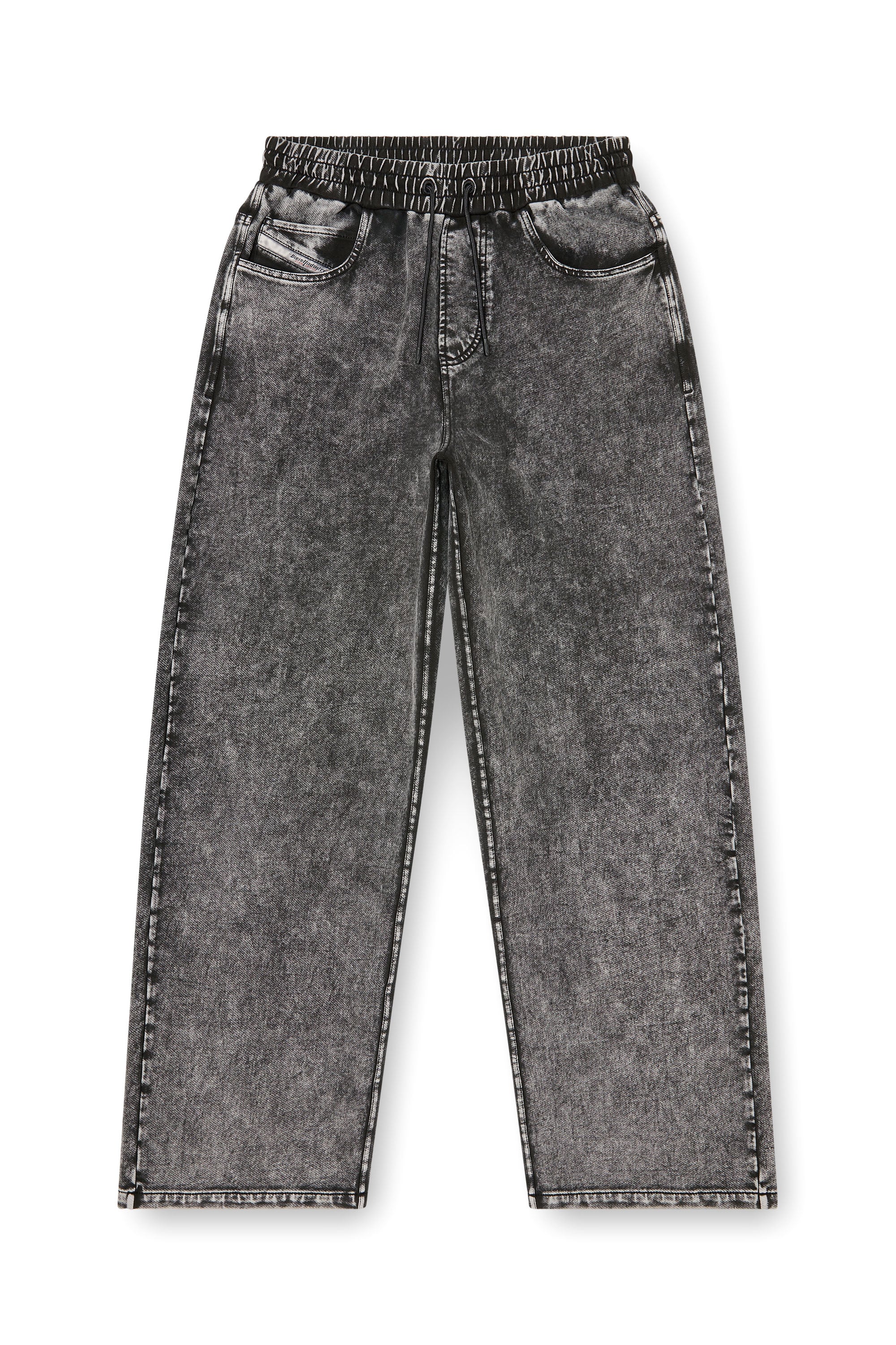 Diesel - P-STUK, Herren Sweatpants mit Denim-Effekt in Grau - 4