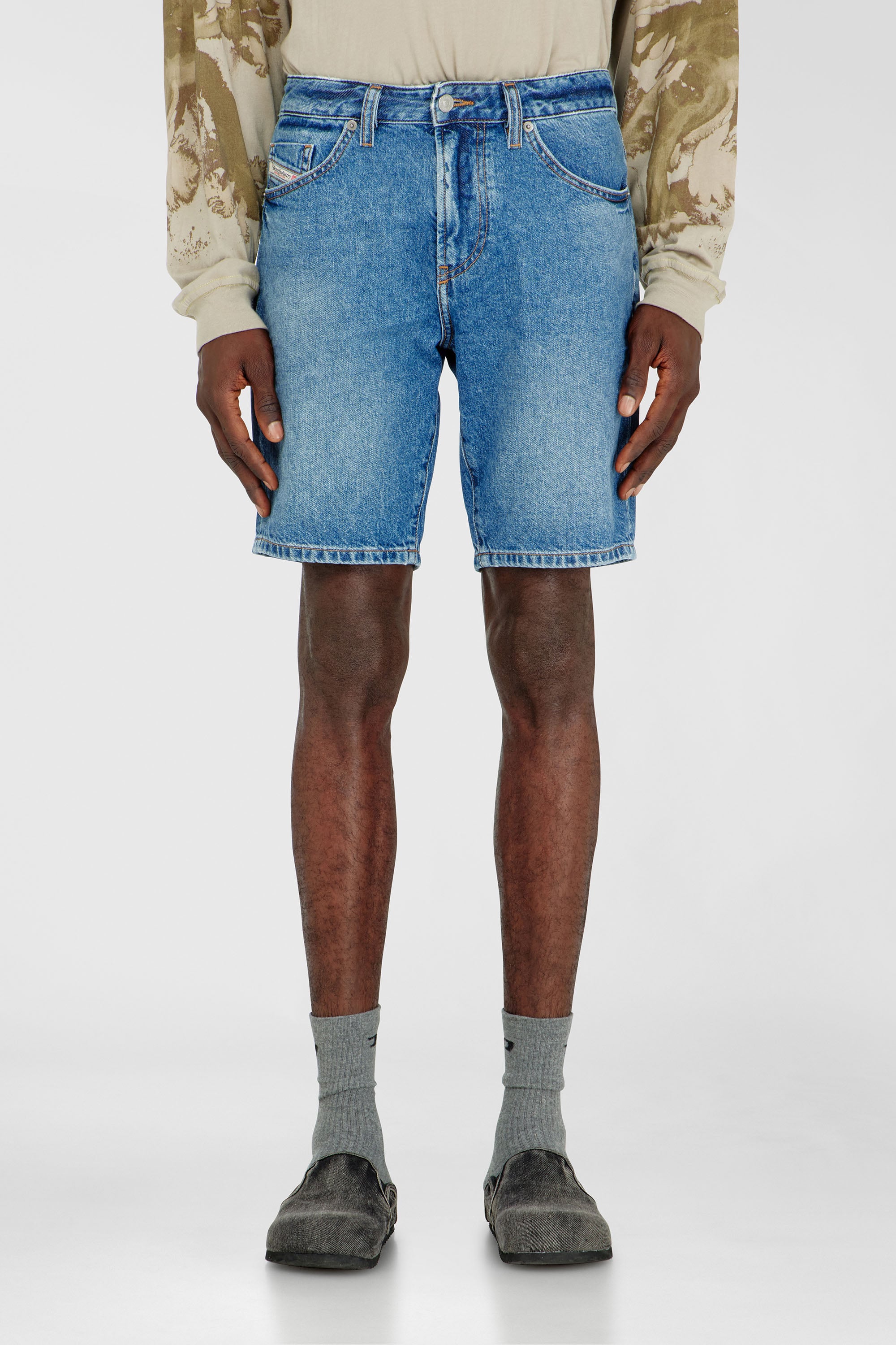 Diesel - D-FIN, Herren Schmale Shorts aus Clean-Wash-Denim in Blau - 1