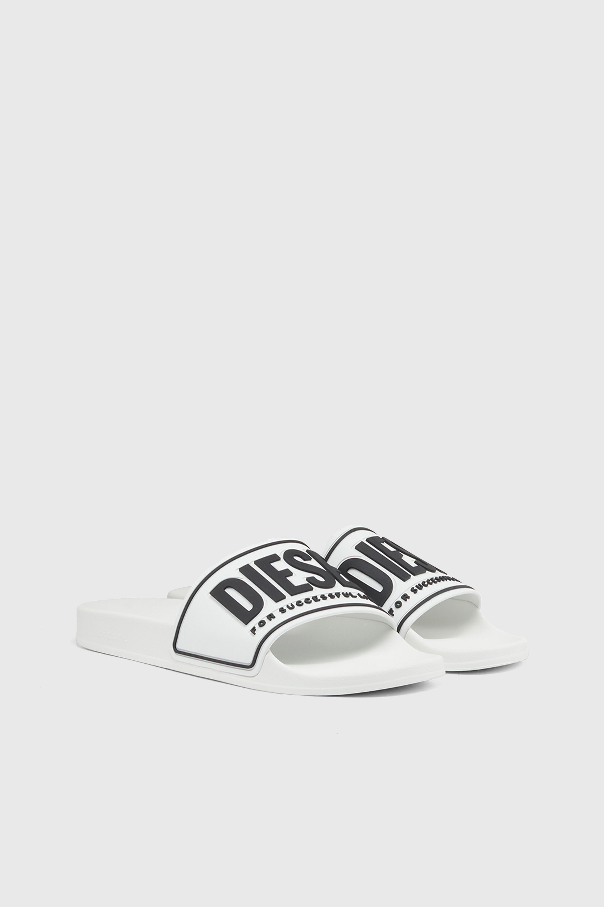 Diesel - SA-MAYEMI CC, Herren Sa-Mayemi-Badeschlappen mit 3D-Logo in Weiss/Schwarz - 2
