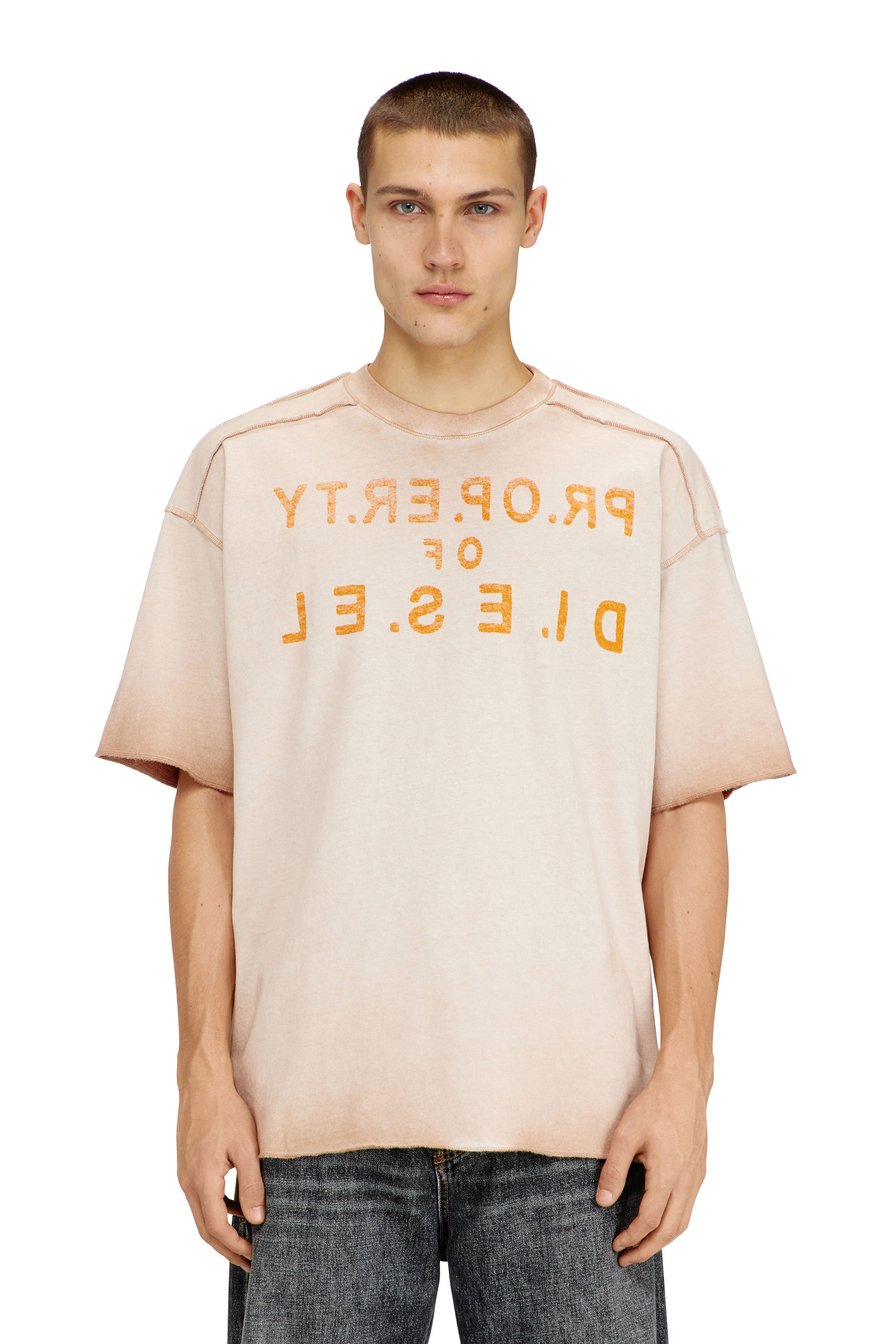 Diesel - T-LOOK, Herren Entspanntes Baumwoll-T-Shirt mit Print vorne und hinten in null - 1