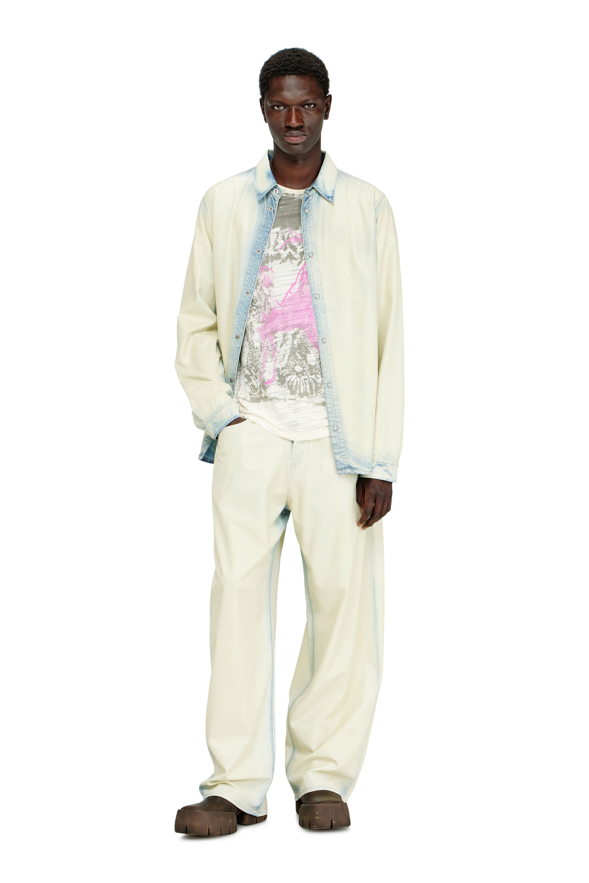 Diesel - T-JALO-A, Herren T-Shirt mit Grafikdruck in Wei&szlig; - 2