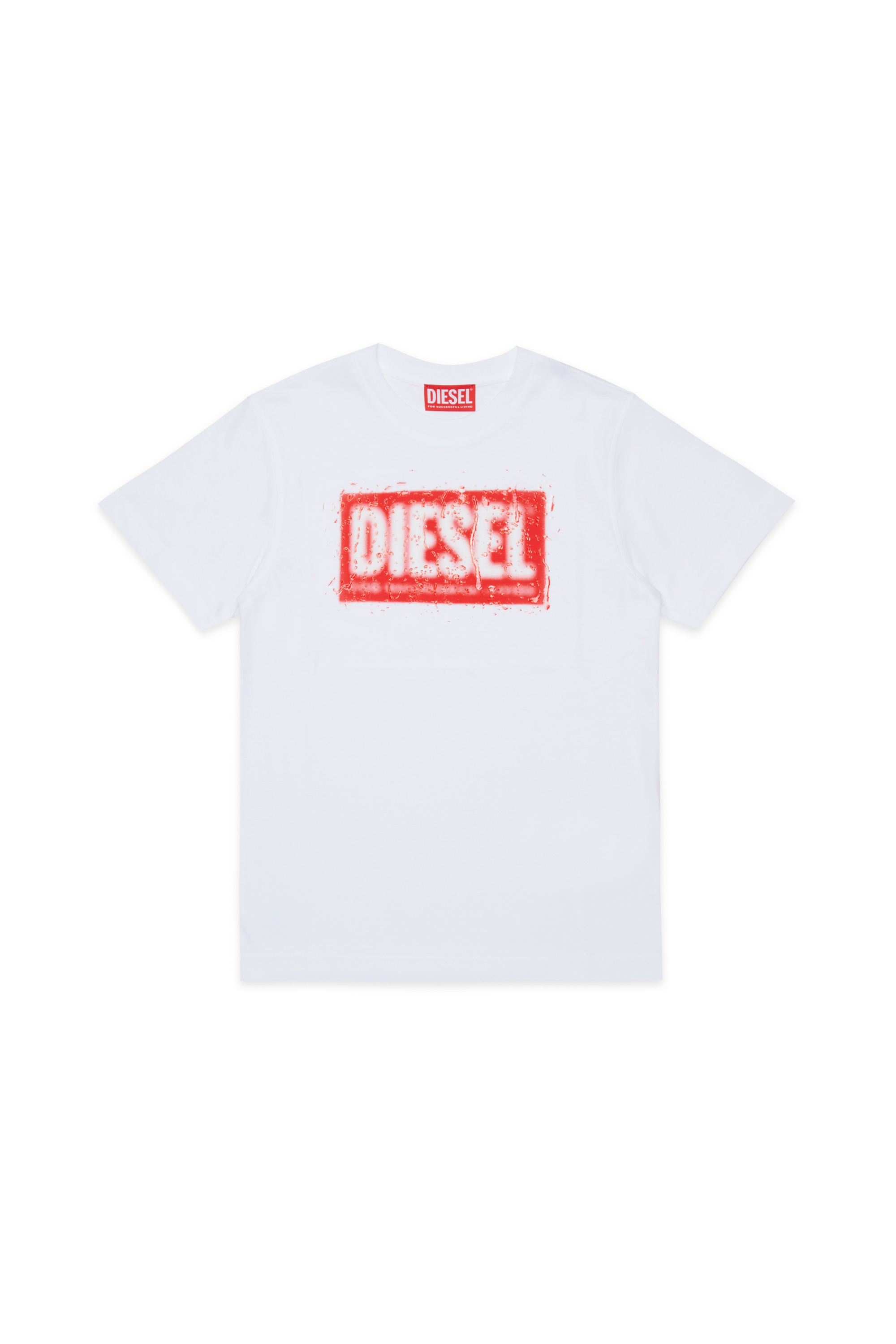 Diesel - TADJUSTQ10, Herren T-Shirt aus Baumwolle mit Logodruck in Weiß - 1