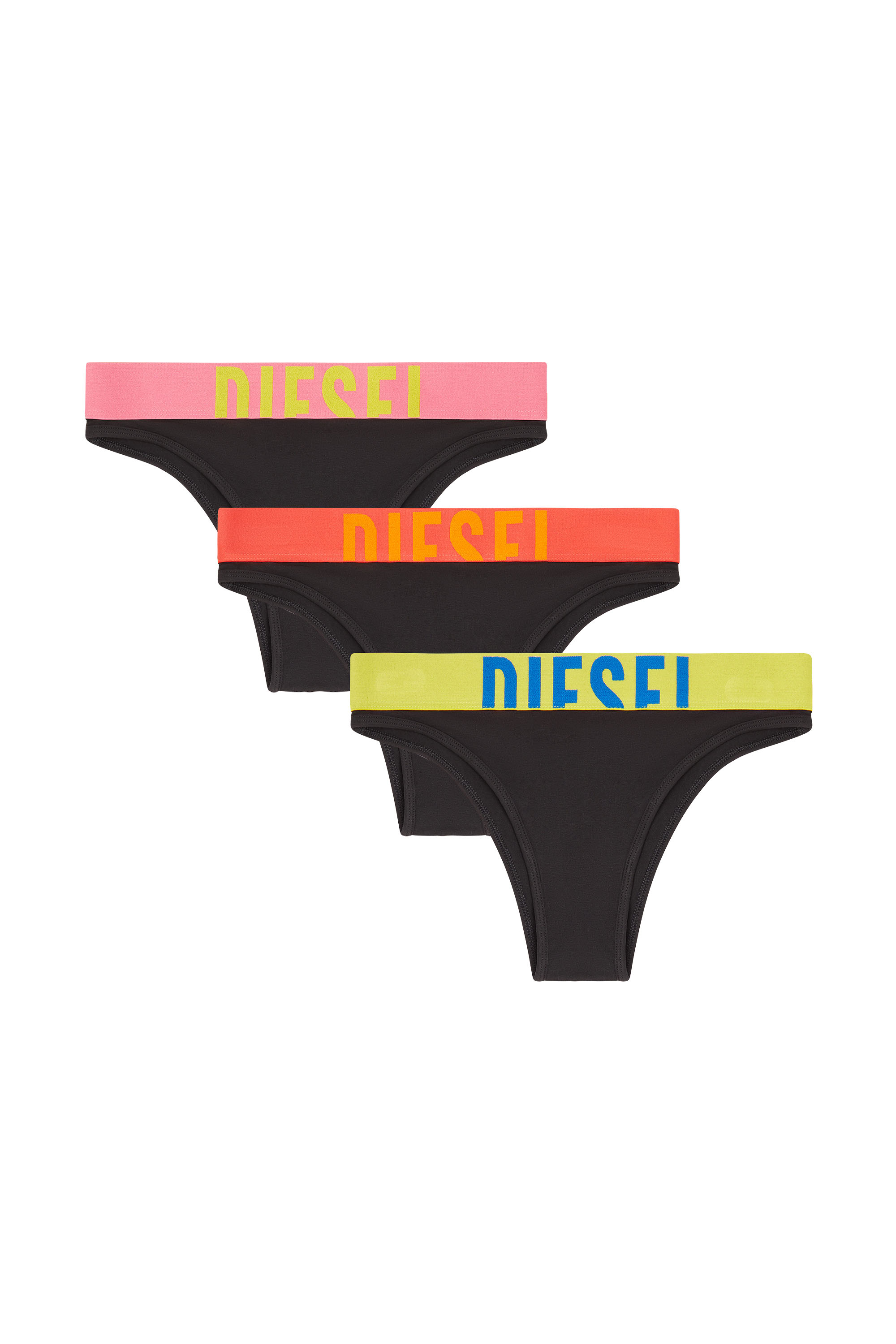 Diesel - FANNIE-D-POP-3PACK, Damen 3er-Pack Slips mit kontrastierendem Bund in null - 1