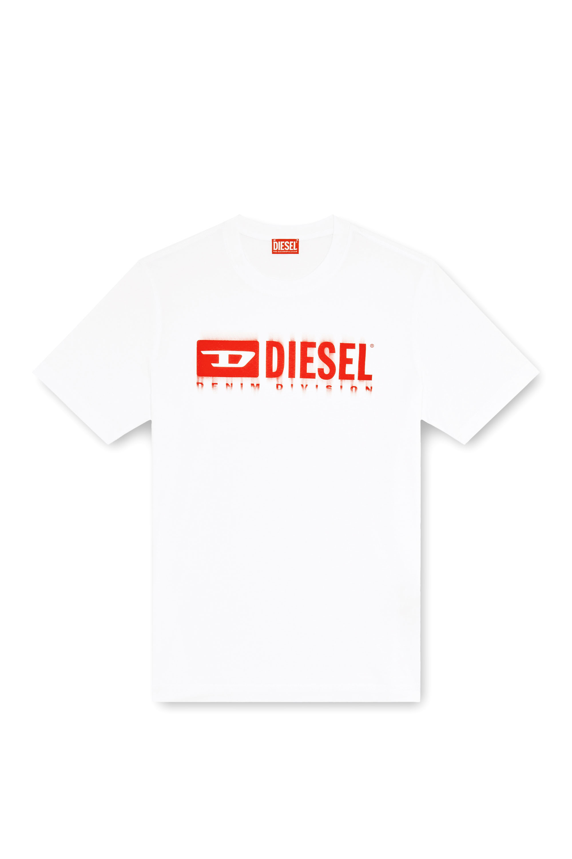 Diesel - T-ADJUST-Q7, Herren T-Shirt mit verschwommenem Diesel-Logo in Wei&szlig; - 2
