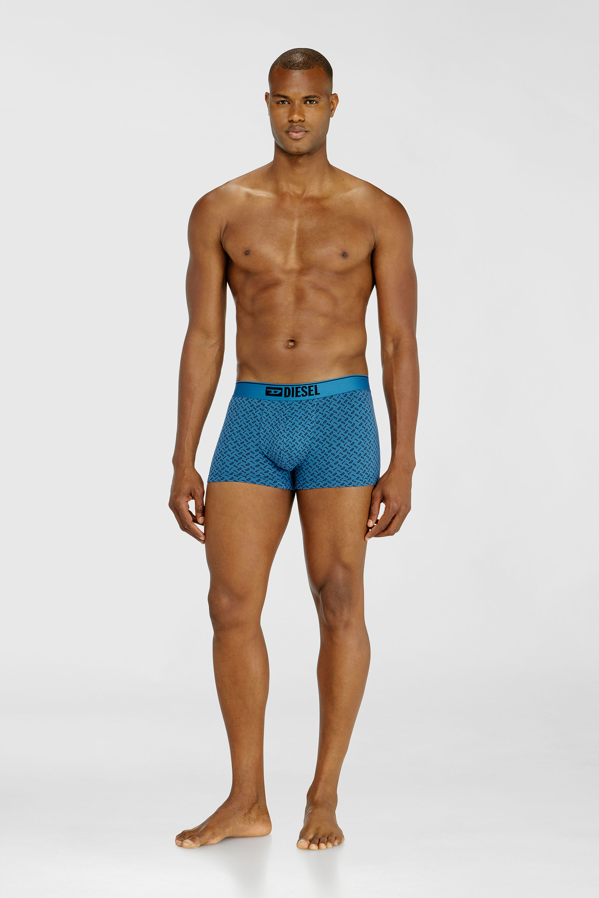 Diesel - DAMIEN-D-BOX-3PACK, Herren Dreierpack Stretch-Baumwoll-Trunks mit monogram in Blau - 1