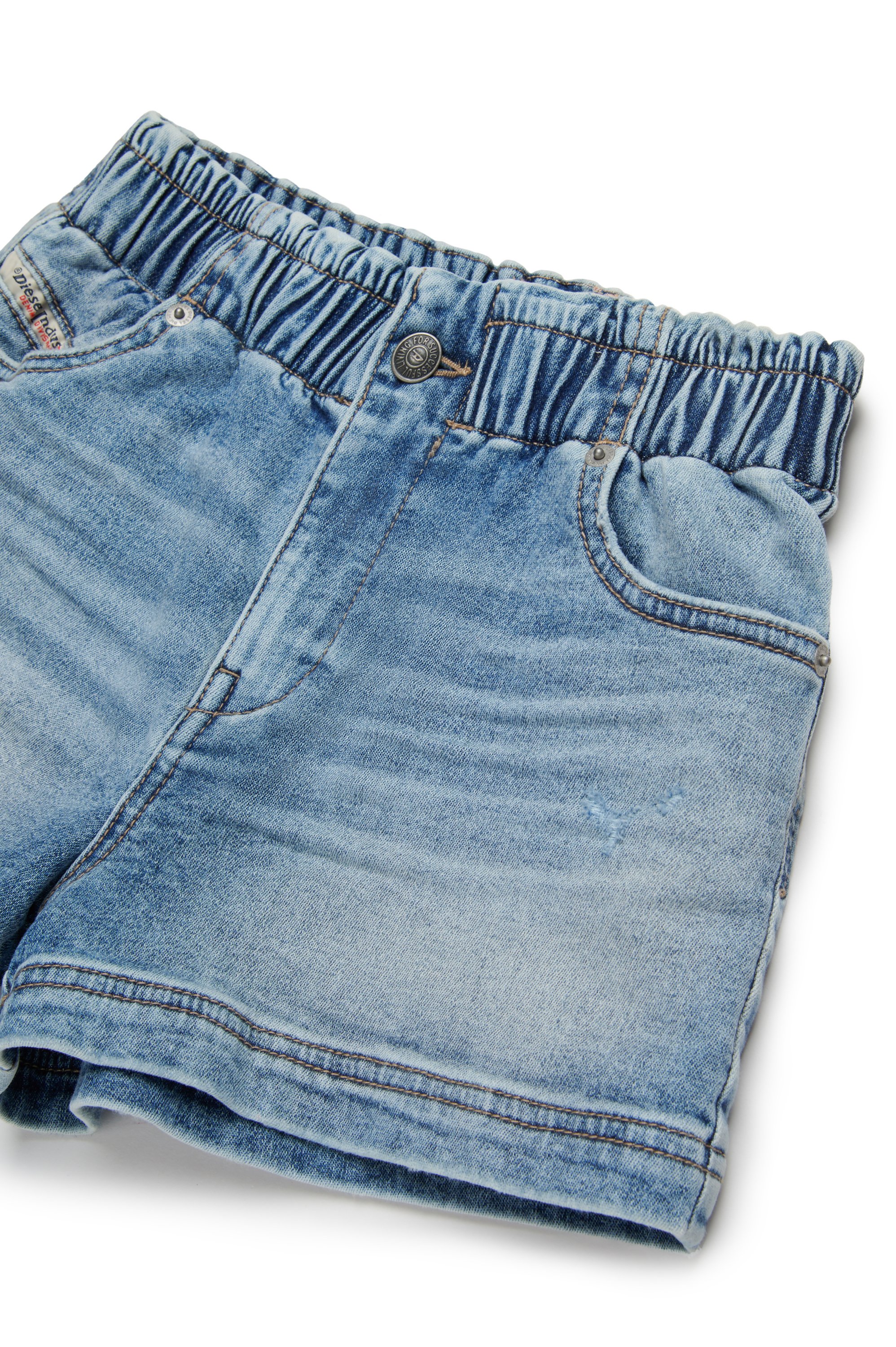 Diesel - PAMLIX JJJ, Woman's Shorts in used-look JoggJeans in Light Blue - 3