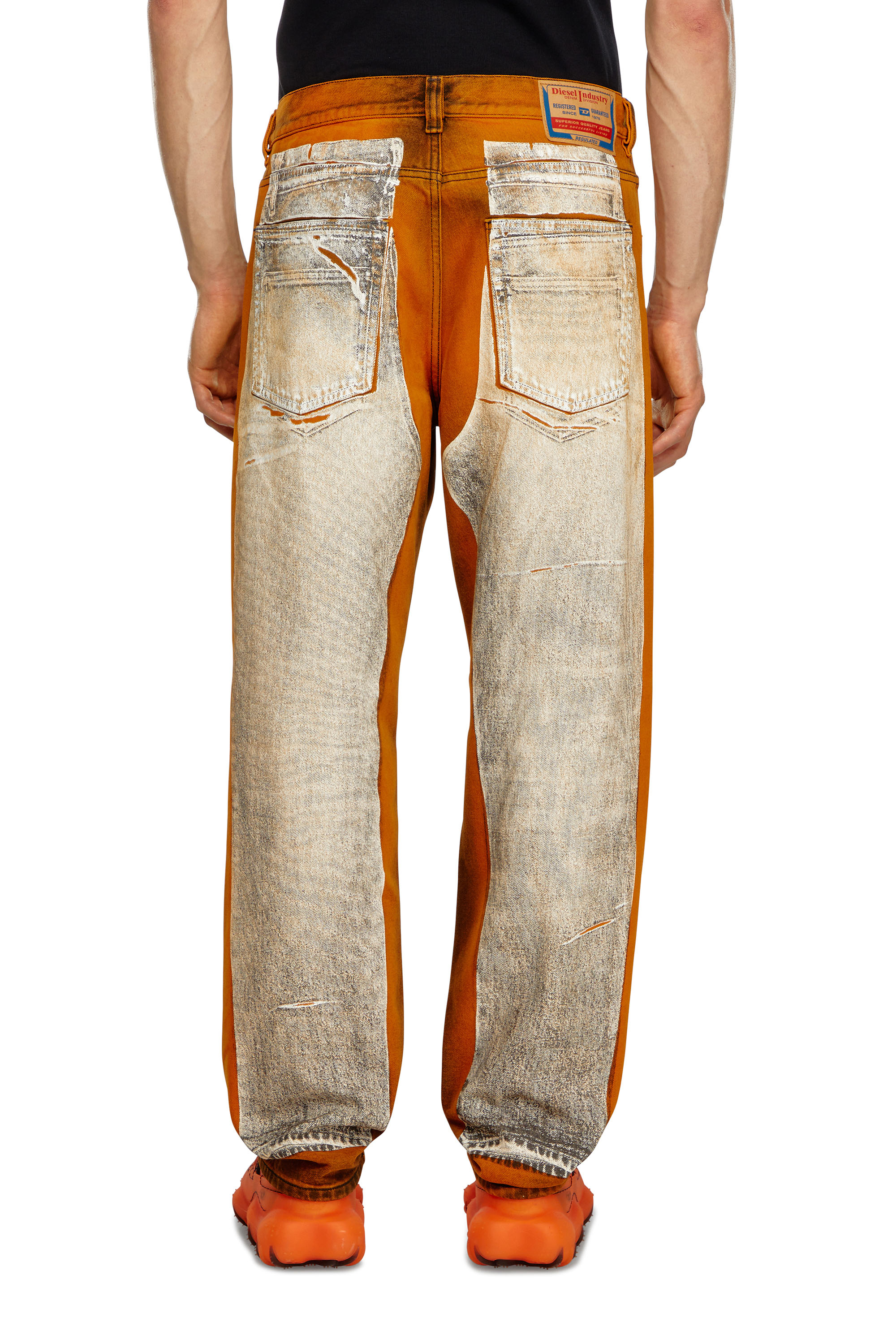 Diesel - Man Straight Jeans 2010 D-Macs 007U8, Black/Orange - Image 3