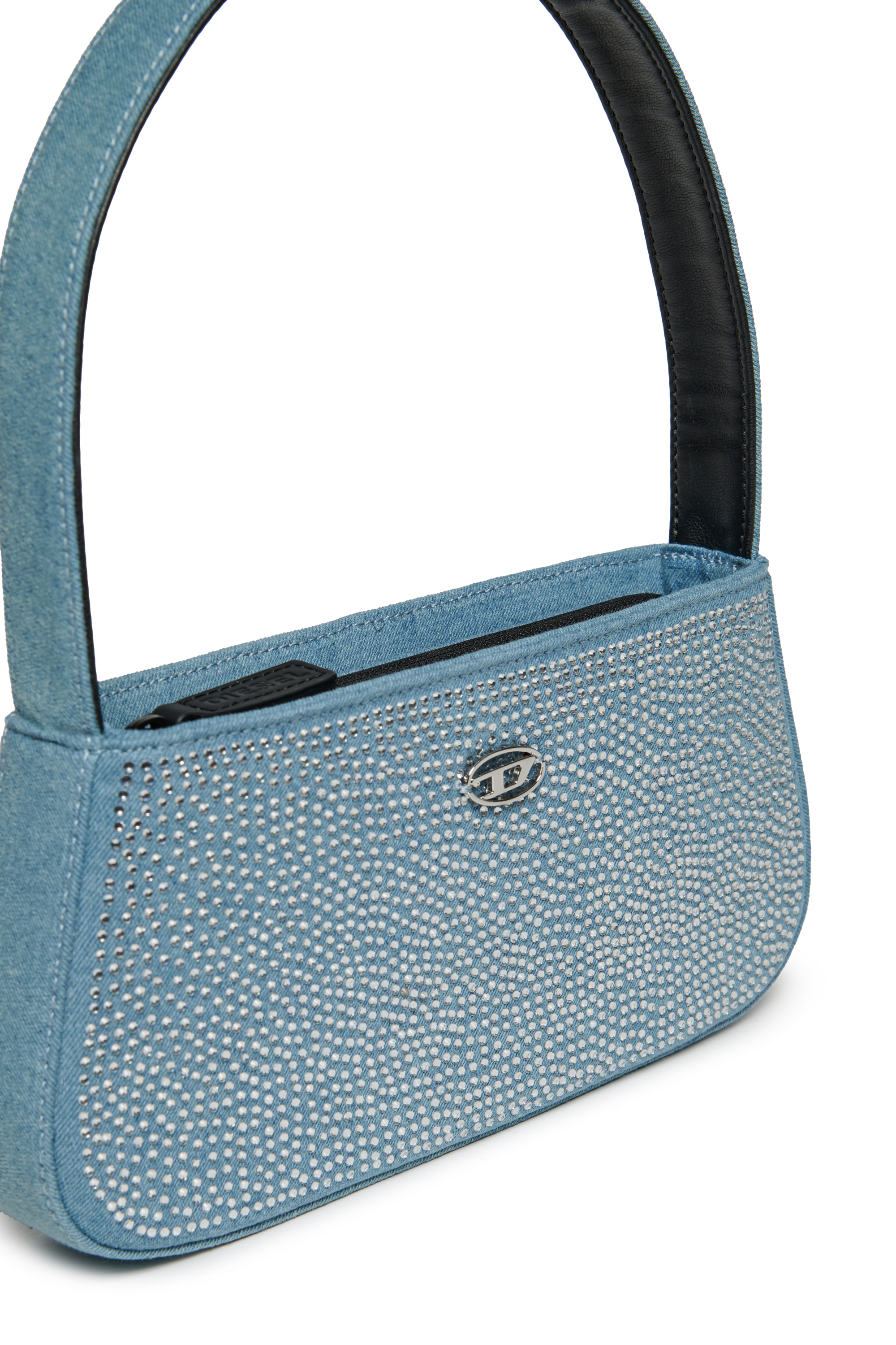 Diesel - WJULIE, Damen WJulie - Baumwolltasche mit Strasssteinen in Hellblau - 4