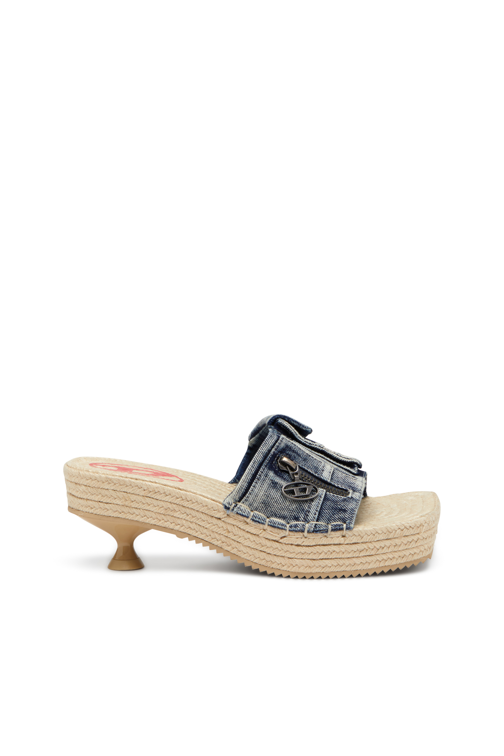 Diesel - D-IBIZA 40 PCK, Damen Espadrilles mit Absatz und Plateau aus Denim in Blau - 1