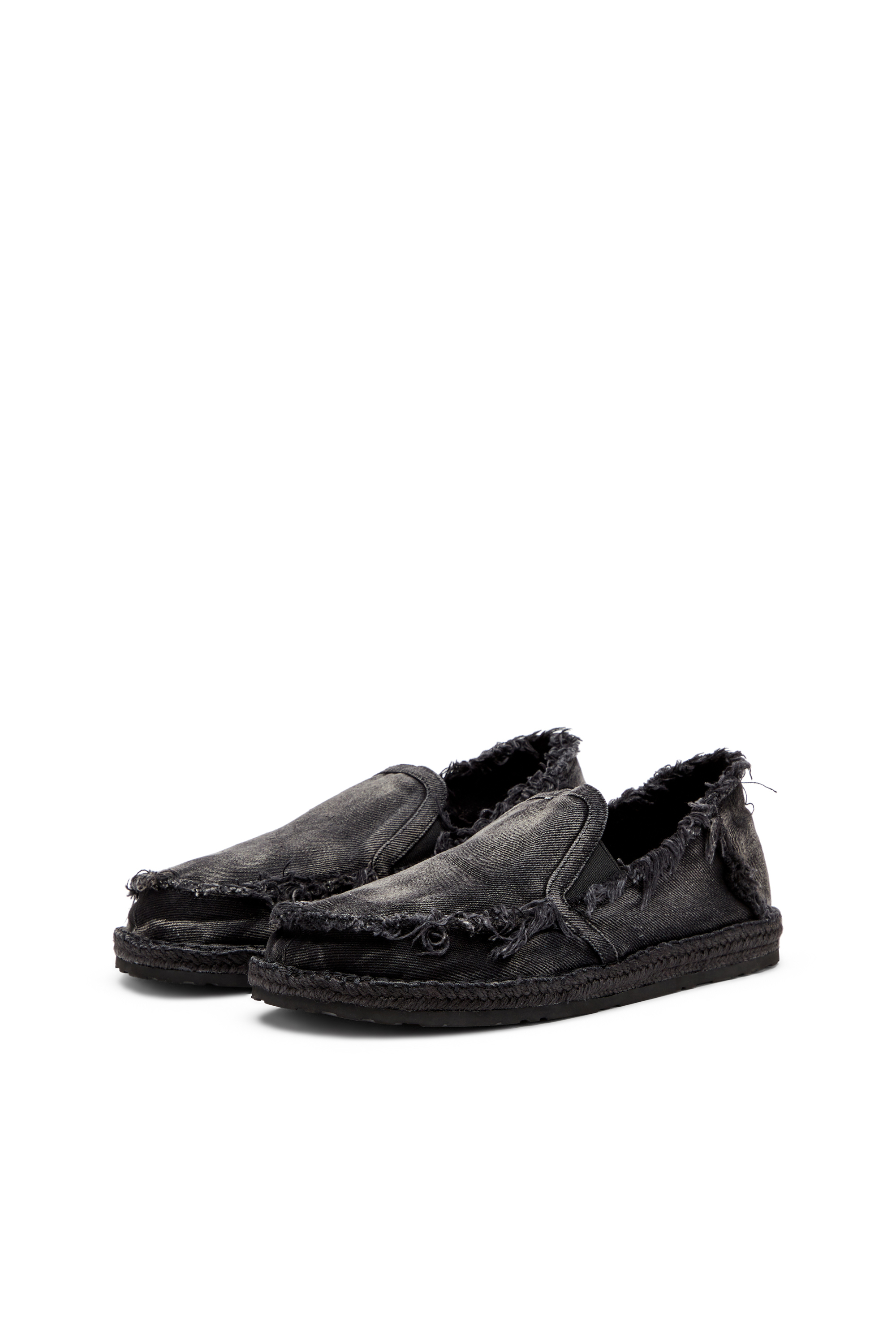 Diesel - D-LUKAS ESP, Herren Loafer-Espadrilles aus vielgetragenem Denim in Schwarz - 8