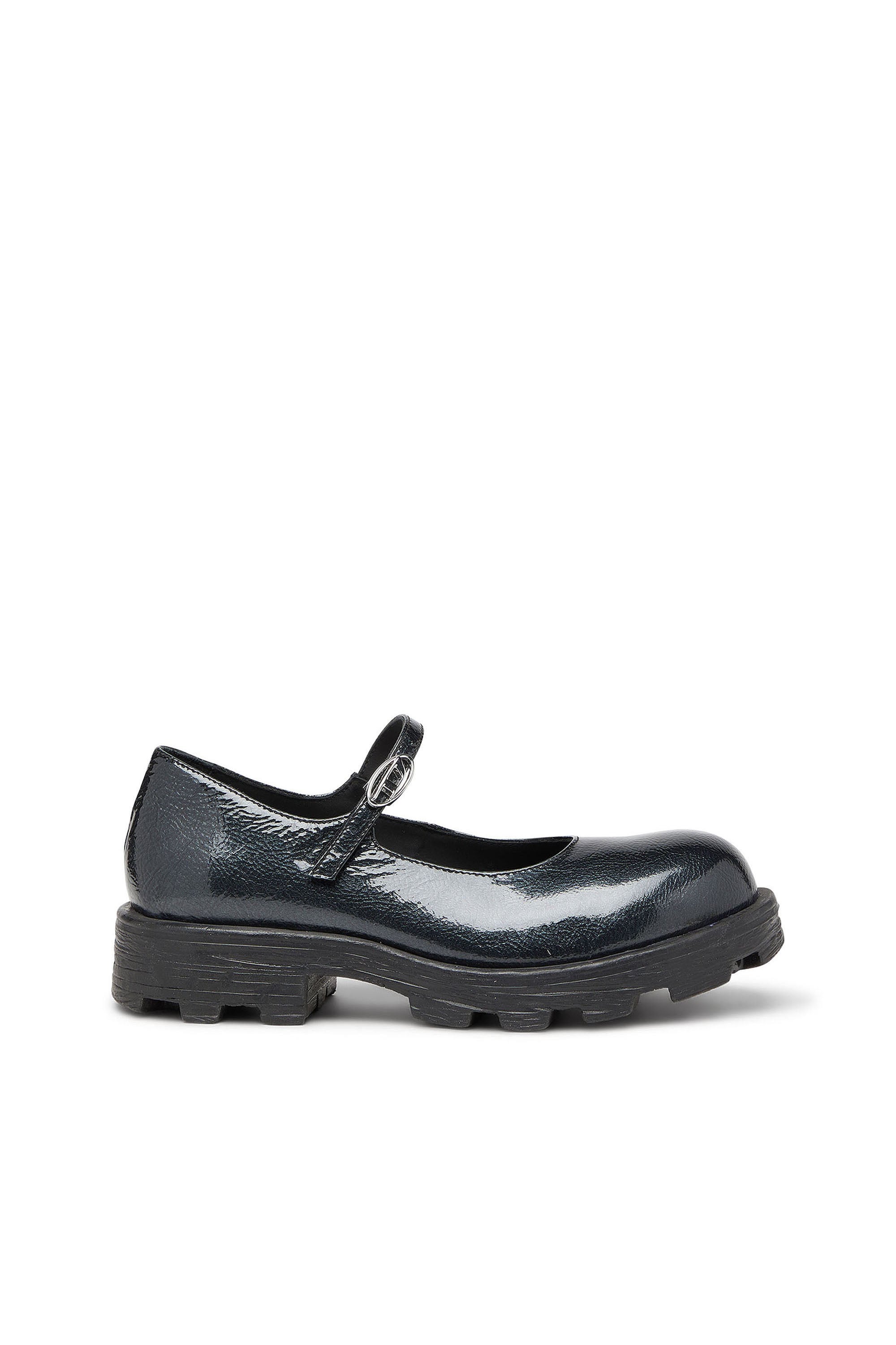 Diesel - D-HAMMER MARY JANE, Damen D-Hammer - Mary Jane mit Profilsohle aus Lackleder in Schwarz - 1