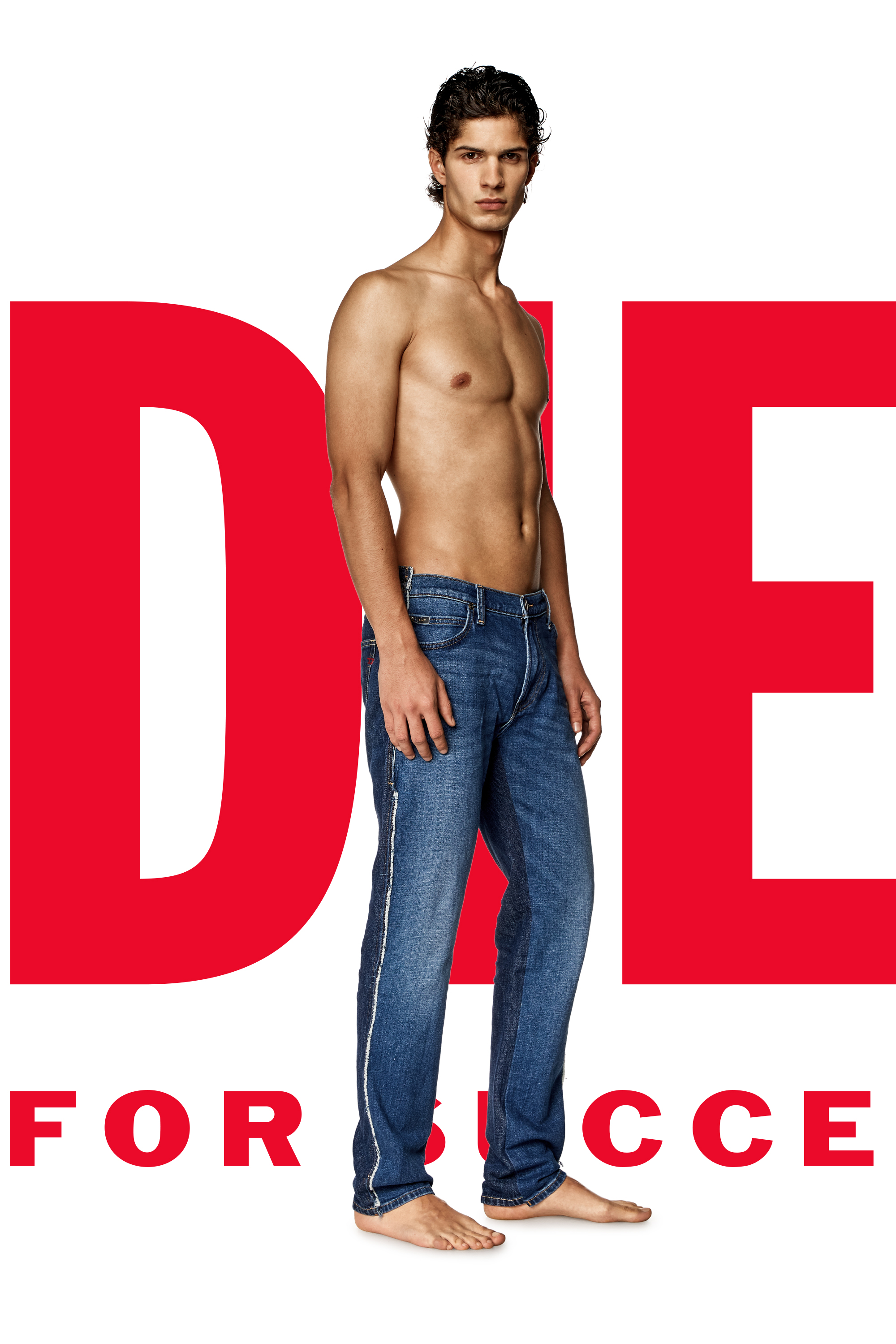 Diesel - Straight Jeans Dieseloves 04 09K47, Mittelblau - Image 7