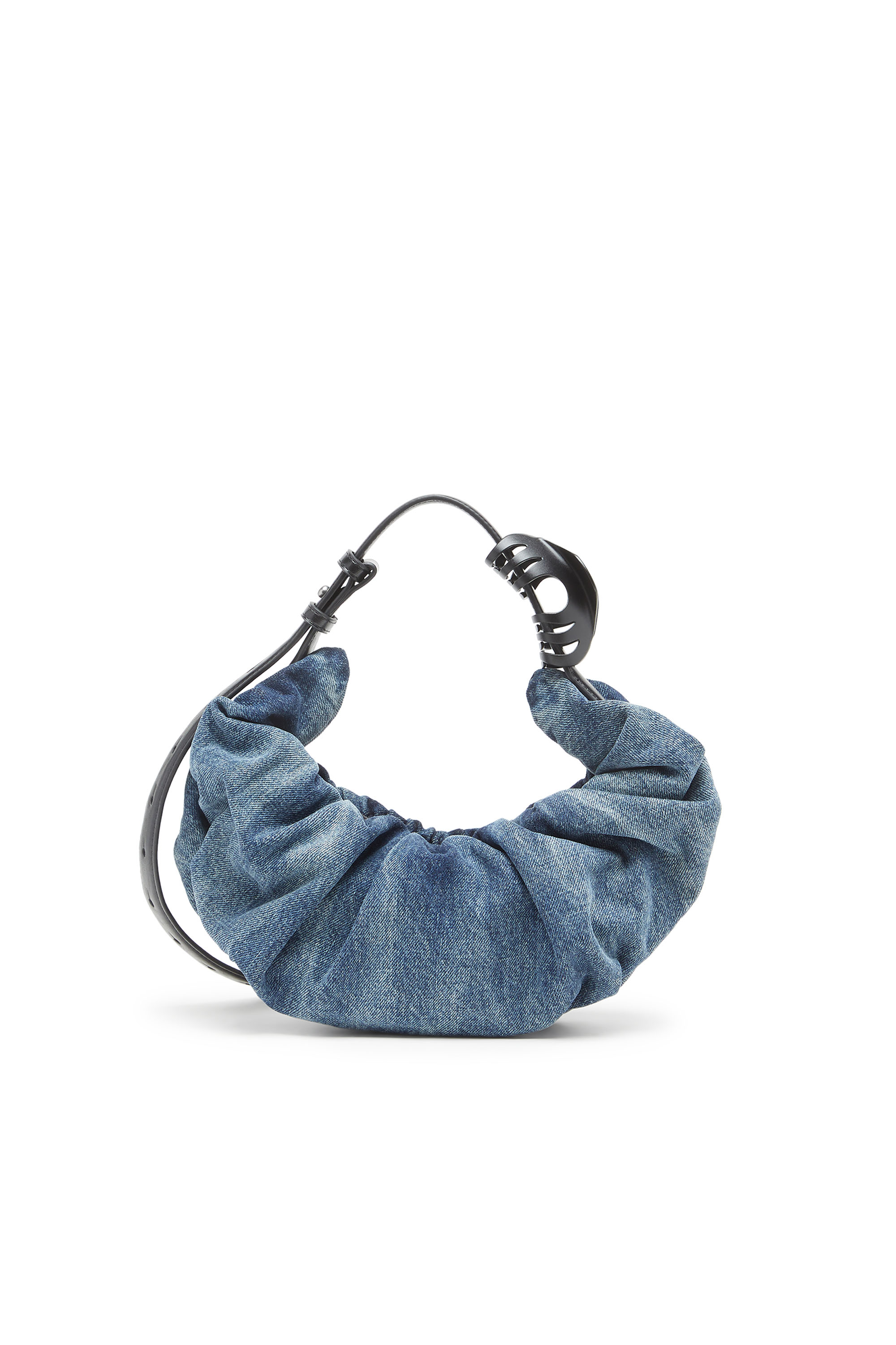Diesel - GRAB-D HOBO S, Damen Grab-D S-Kleine, geknitterte Hobo-Tasche aus behandeltem Denim in Mittelblau - 2