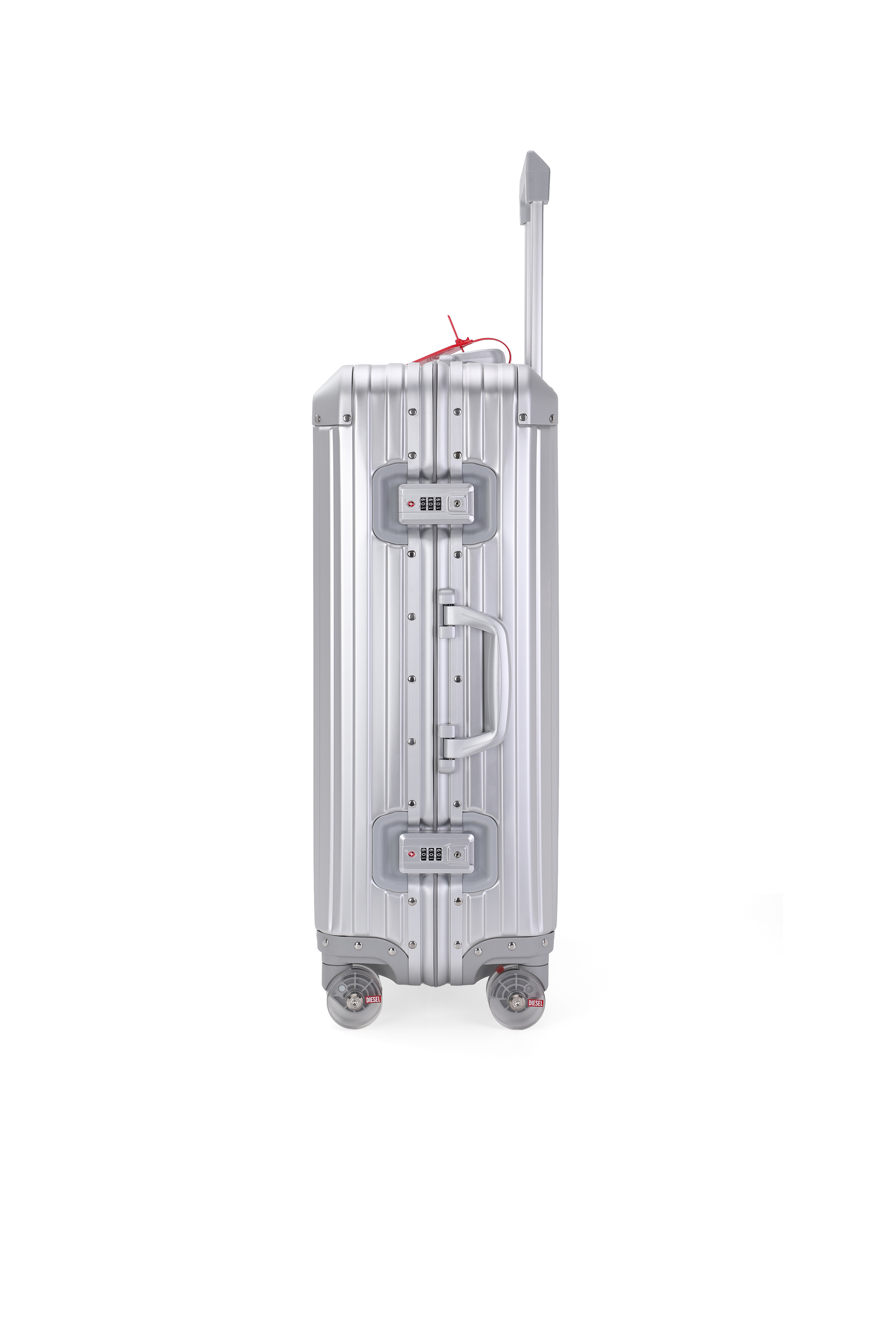 Diesel - DIESEL ALUMINUM TROLLEY- DSL002, Unisex Koffer aus Aluminium Gr&ouml;&szlig;e M in Silber - 4