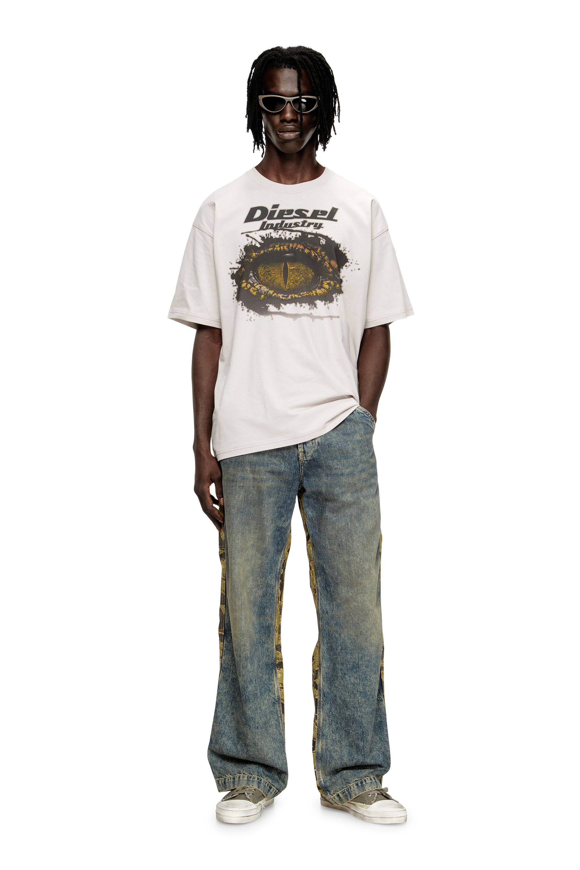 Diesel - T-BOXT-T25, Herren Baumwoll-T-Shirt mit Digitaldruck. in Hellgrau - 2