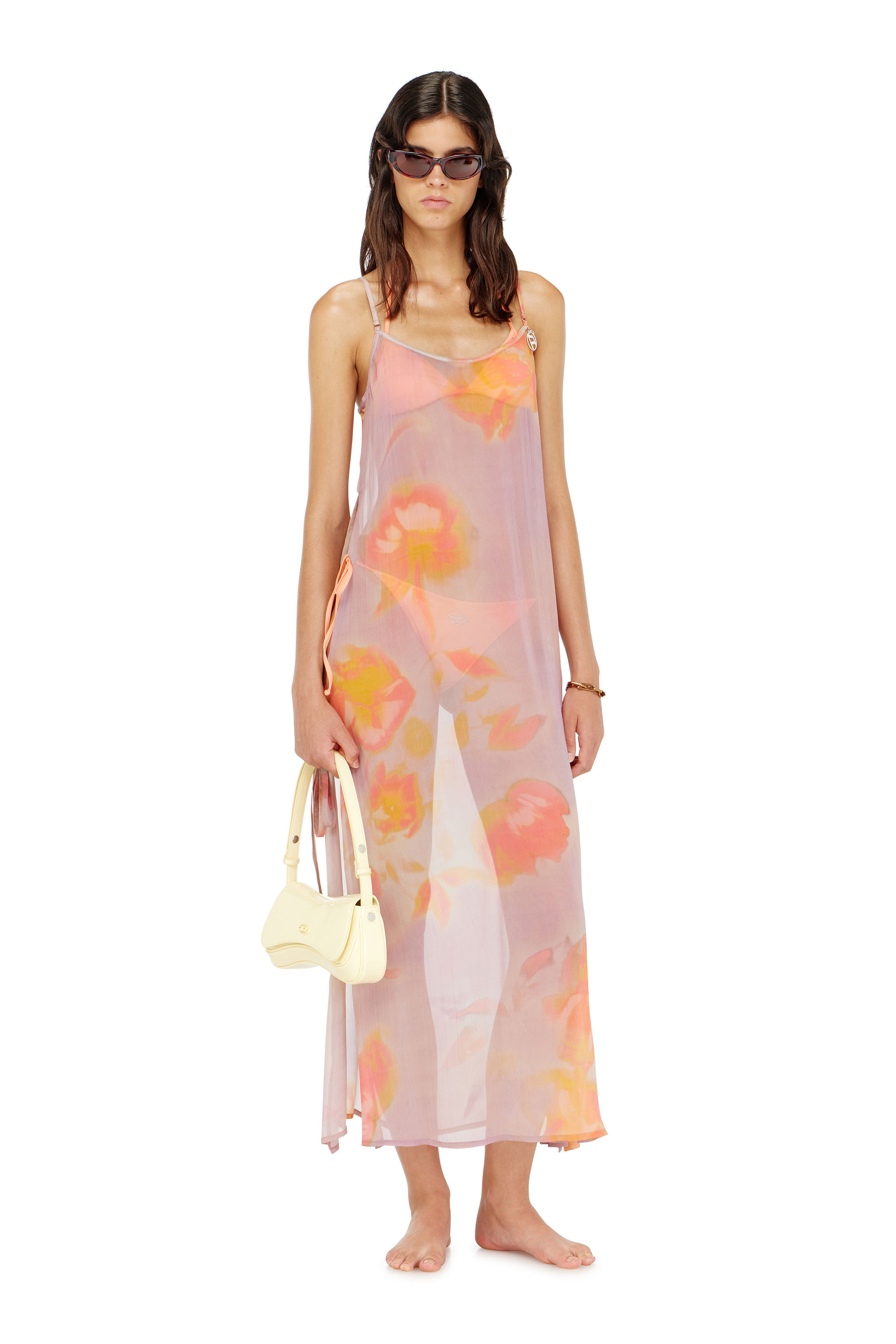 Diesel - VANYA-UTLT, Damen Strandkleid aus Chiffon mit Blumenmuster in null - 1