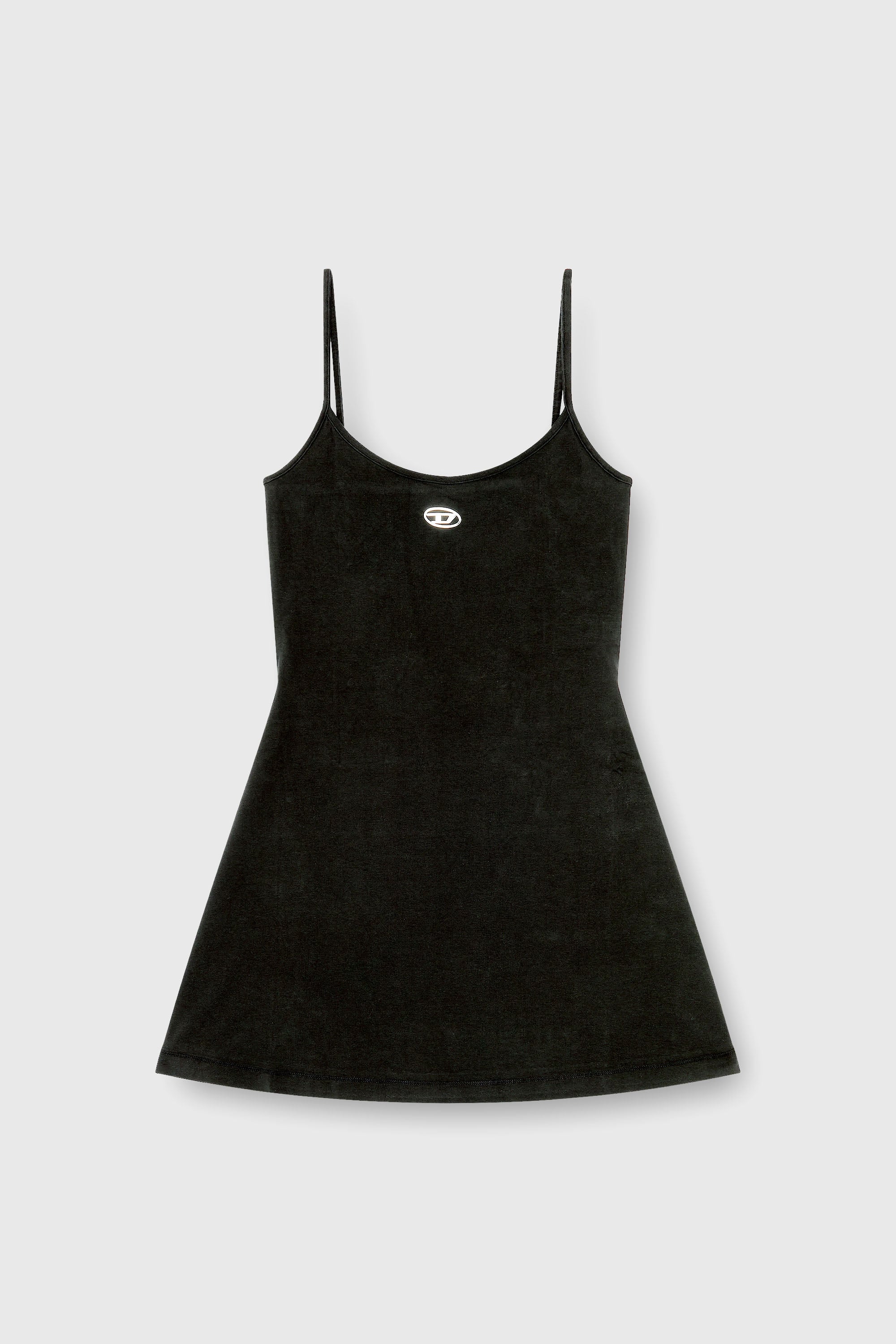 Diesel - D-NEWHOP-OD, Damen Minikleid aus Baumwolle mit Oval D Logo in Schwarz - 1