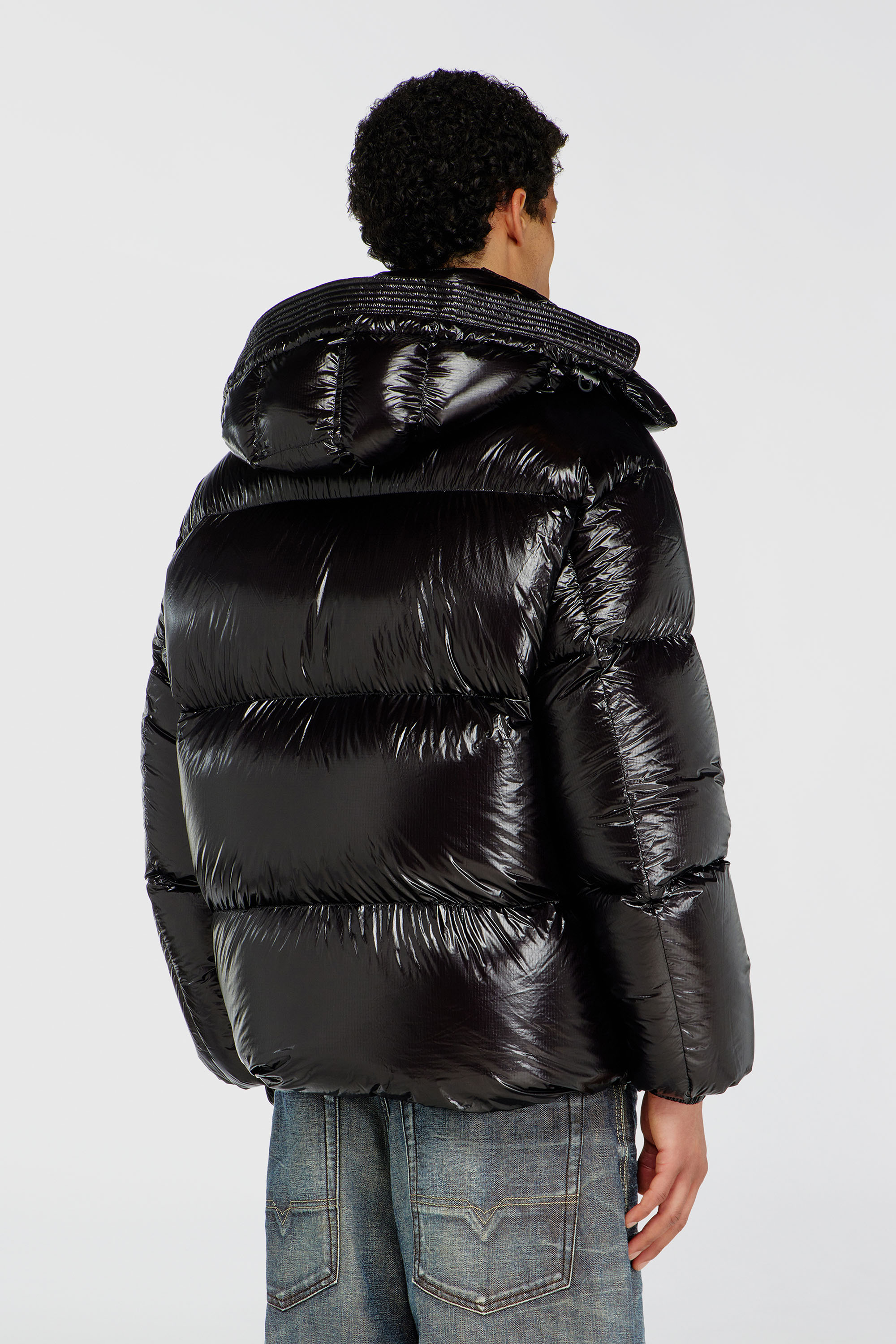 Diesel - W-ROLFYS-WRD-BKCP, Herren Daunen-Steppjacke mit abnehmbarer Kapuze in Schwarz - 4