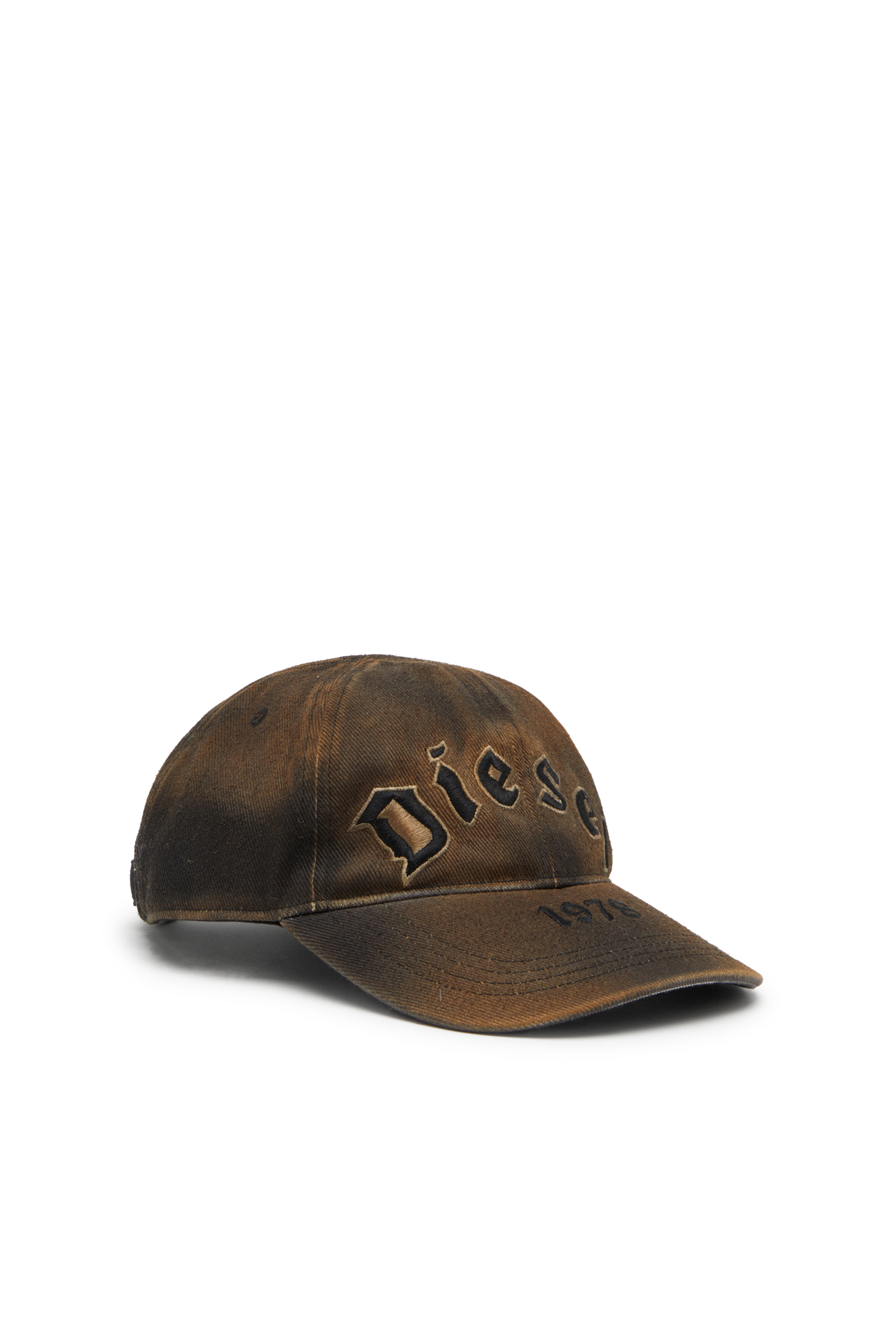 Diesel - C-SELGOT, Herren Baseballkappe aus Baumwoll-Twill mit Used-Effekt in Braun - 1