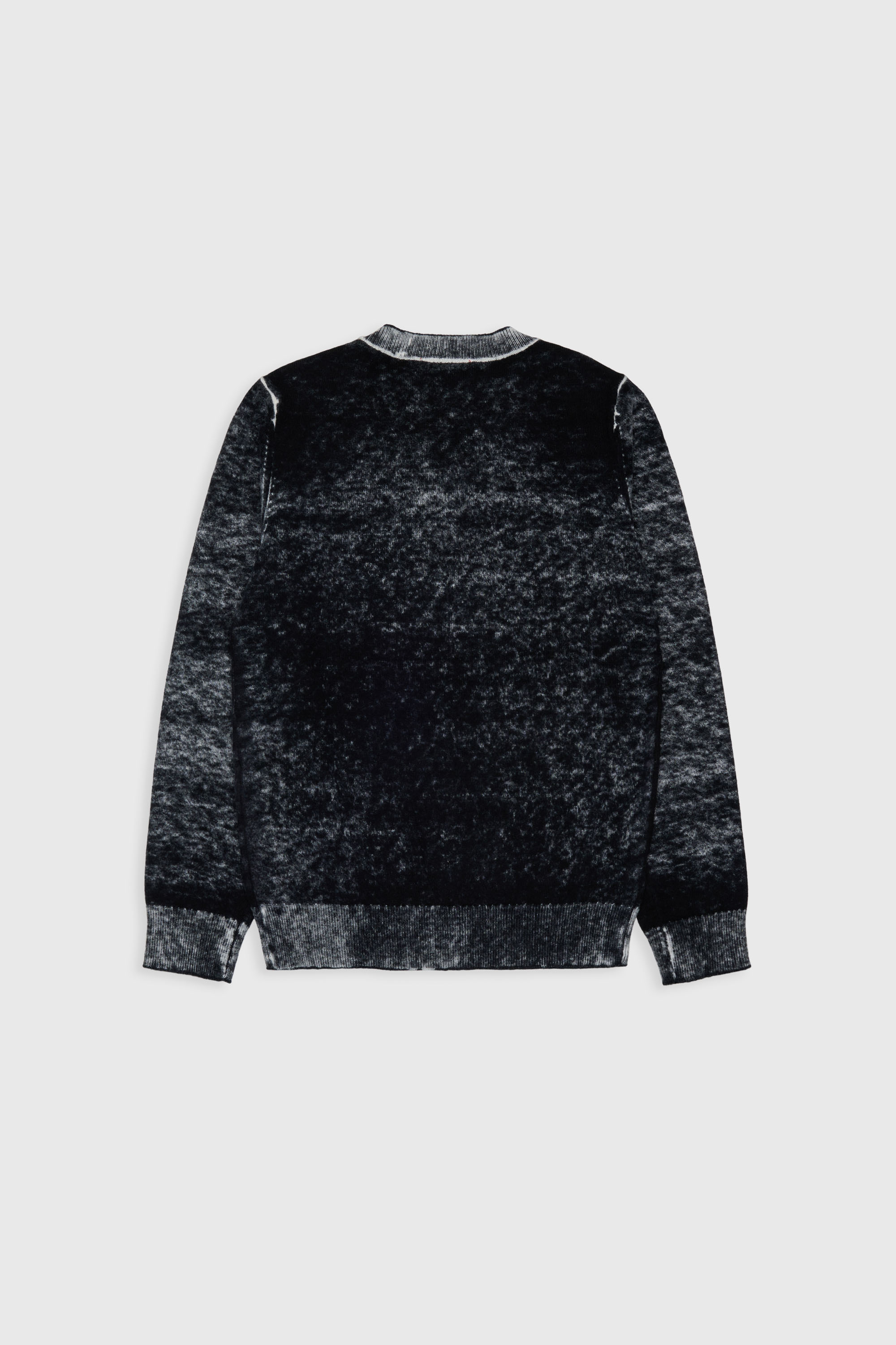 Diesel - KJEMR, Man's Wool-blend sweater with irregular colour effect in Black - 2