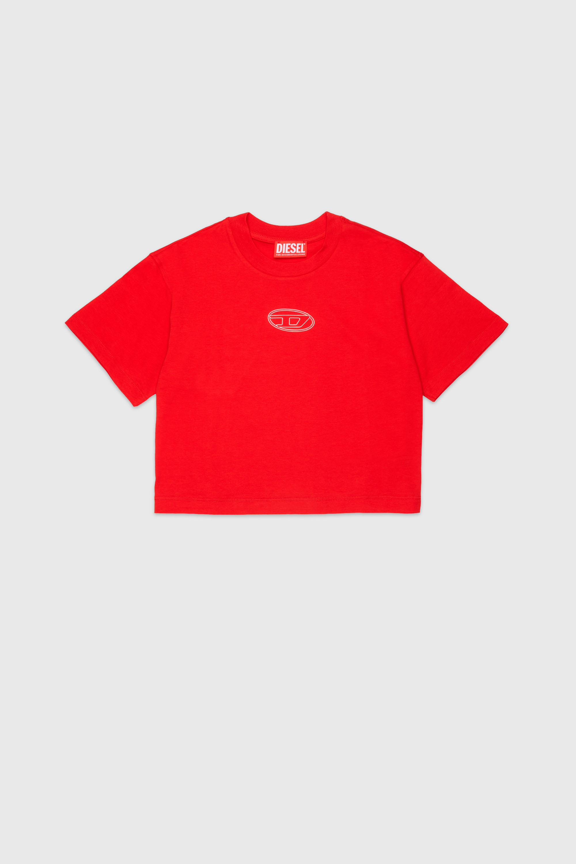 Diesel - TLIXIN, Damen Cropped T-shirt mit Oval D Logo in Rot - 1
