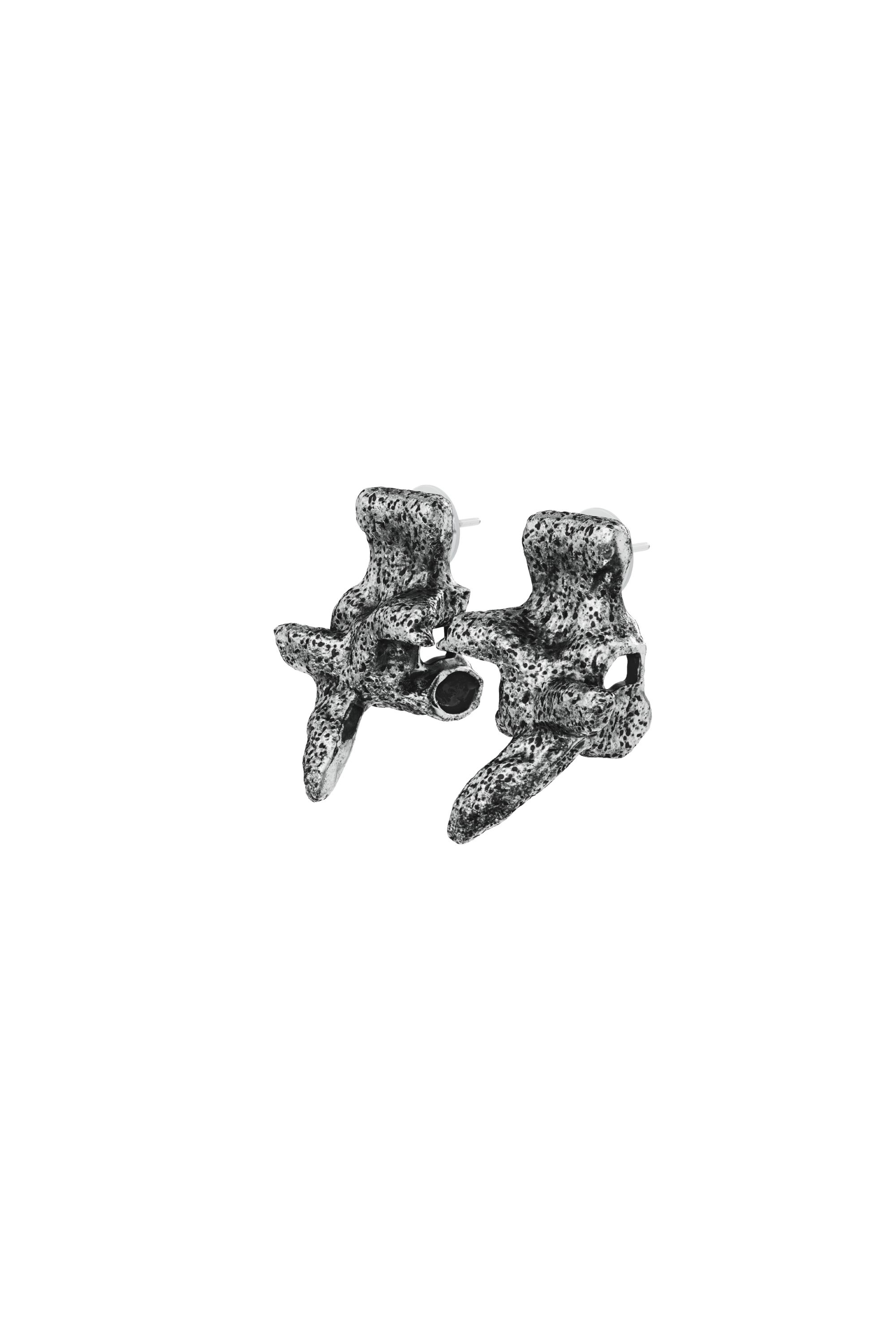 Diesel - DX1710040 JEWELLERY, Unisex Ohrstecker in silberfarben mit Nieten in Dunkelgrau - 1