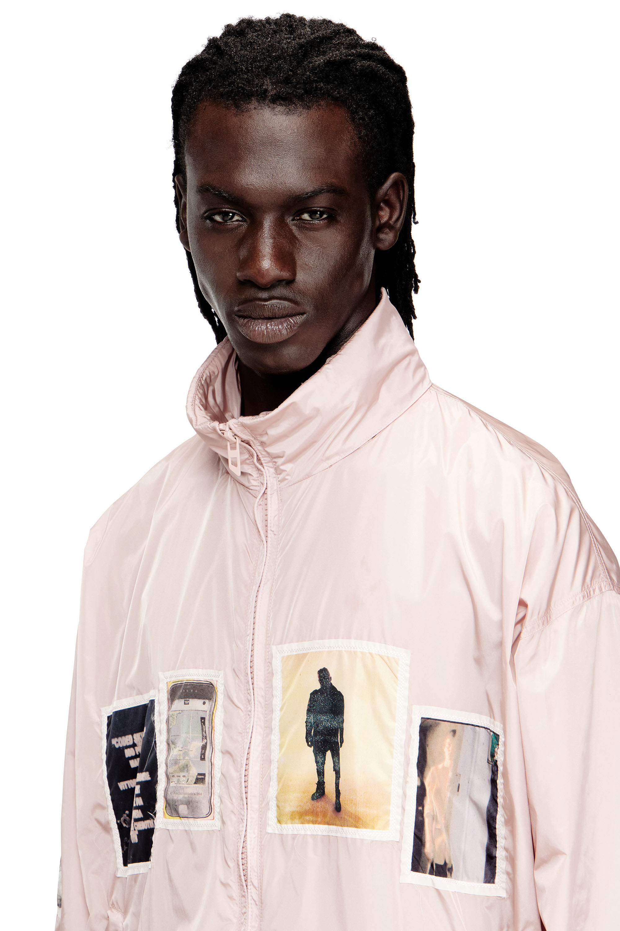 Diesel - J-CLAUS-A-GSBR, Herren Windjacke mit grafischen Aufnähern in Rosa - 5