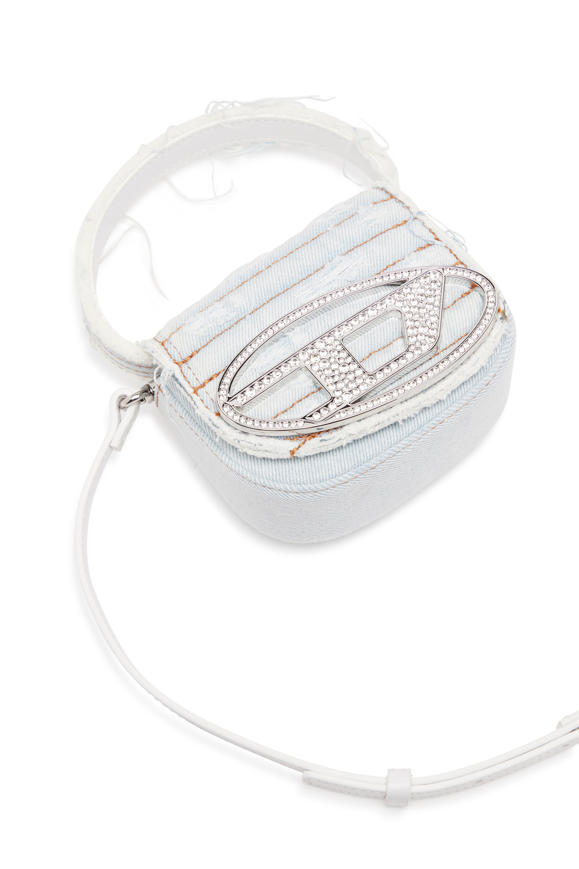 Diesel - 1DR XS, Woman's 1DR XS-Iconic mini bag in denim and leather in Light Blue - 5