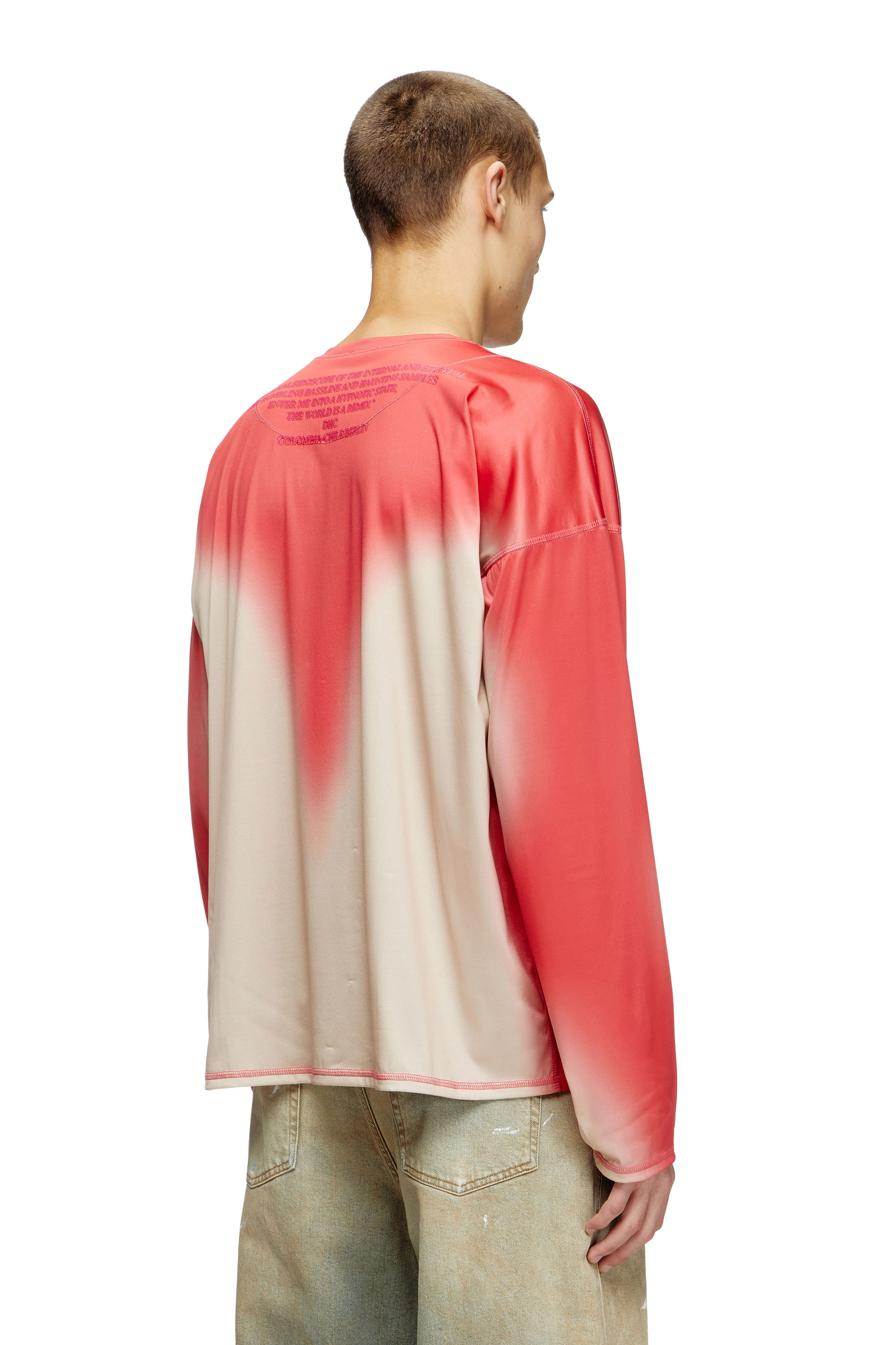 Diesel - T-OLAVI-BB, Unisex Langarm-Tech-T-Shirt aus Jersey mit Text-Print in Rosa - 4