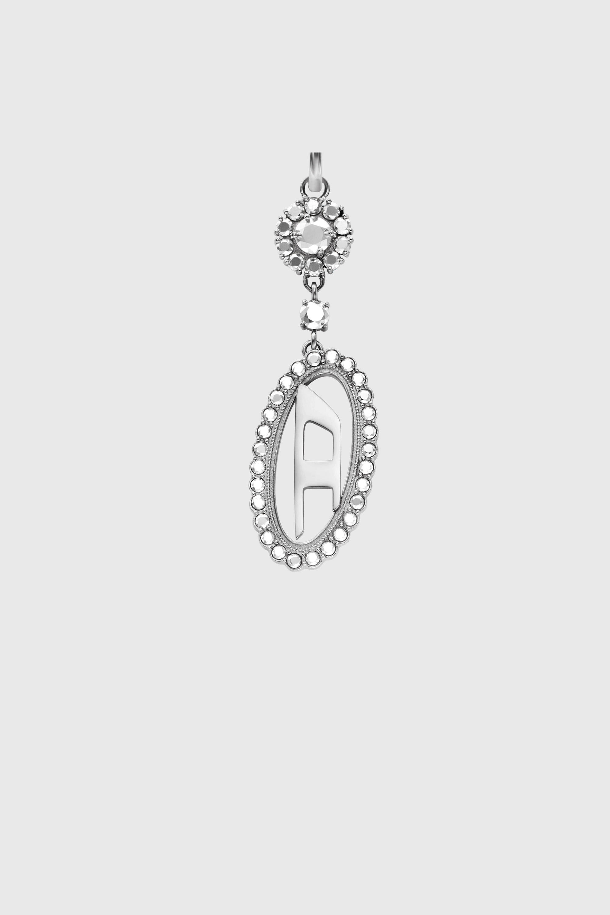 Diesel - DX1750040, Unisex's Stainless steel pave pendant necklace in Silver - 2