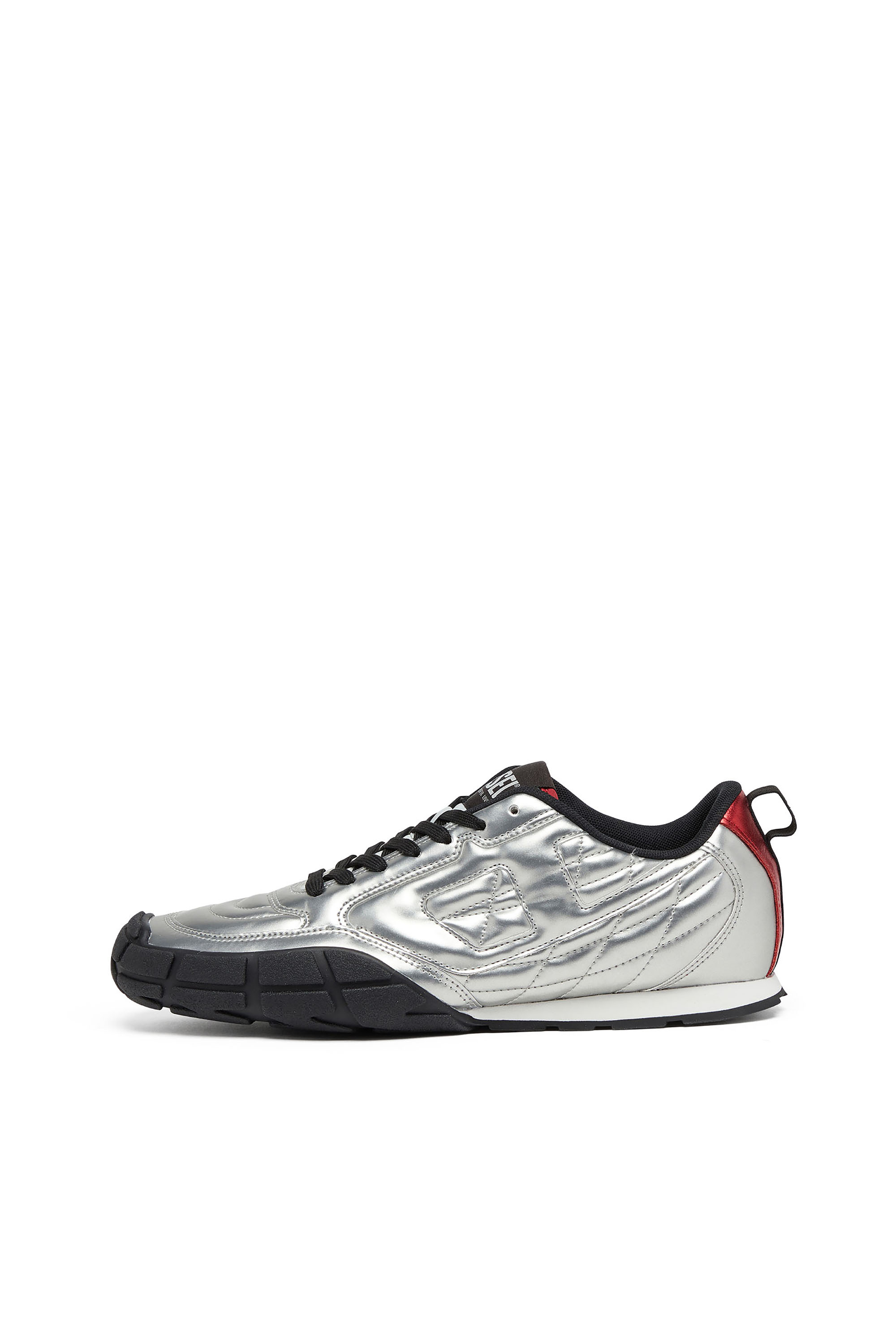 Diesel - S-PAGODHA LOW W, Damen S-Pagodha-Quilted metallic Sneakers in Silber/Schwarz - 8