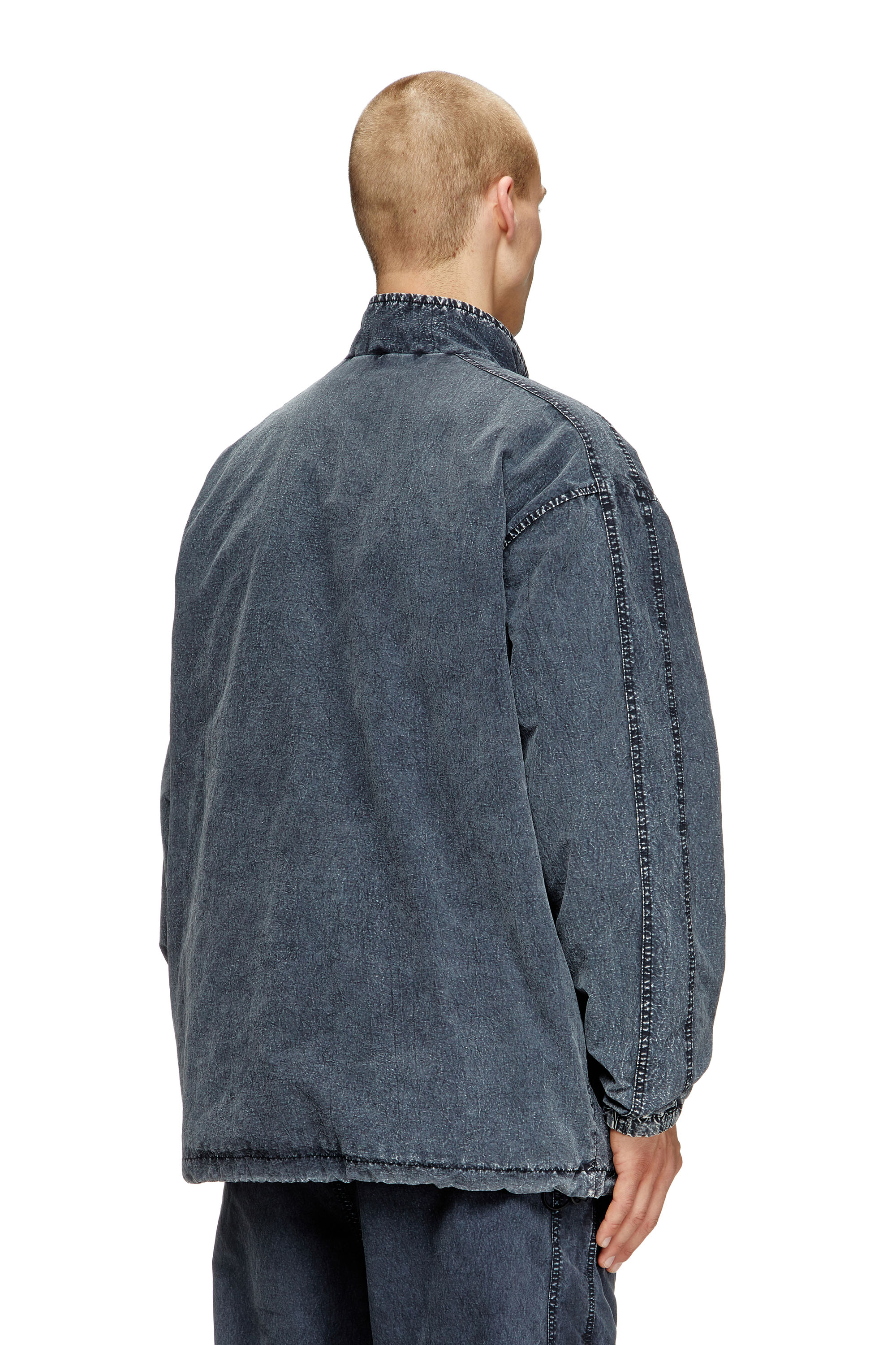Diesel - J-WILSON, Man's Jacket in recycled nylon taslan in Dark Blue - 3