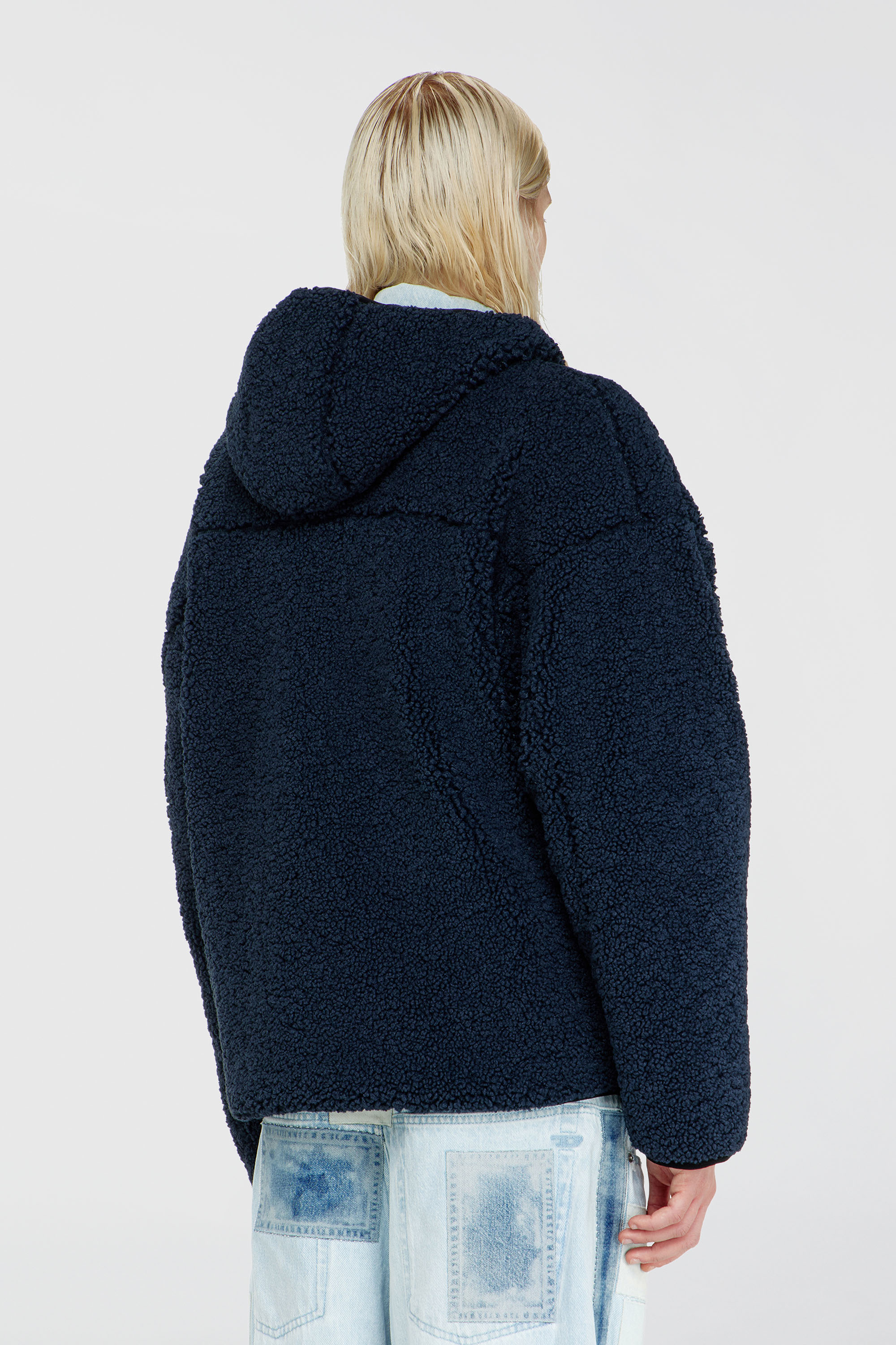 Diesel - S-ZAT, Herren Teddy-Kapuzenpullover in Dunkelblau - 4