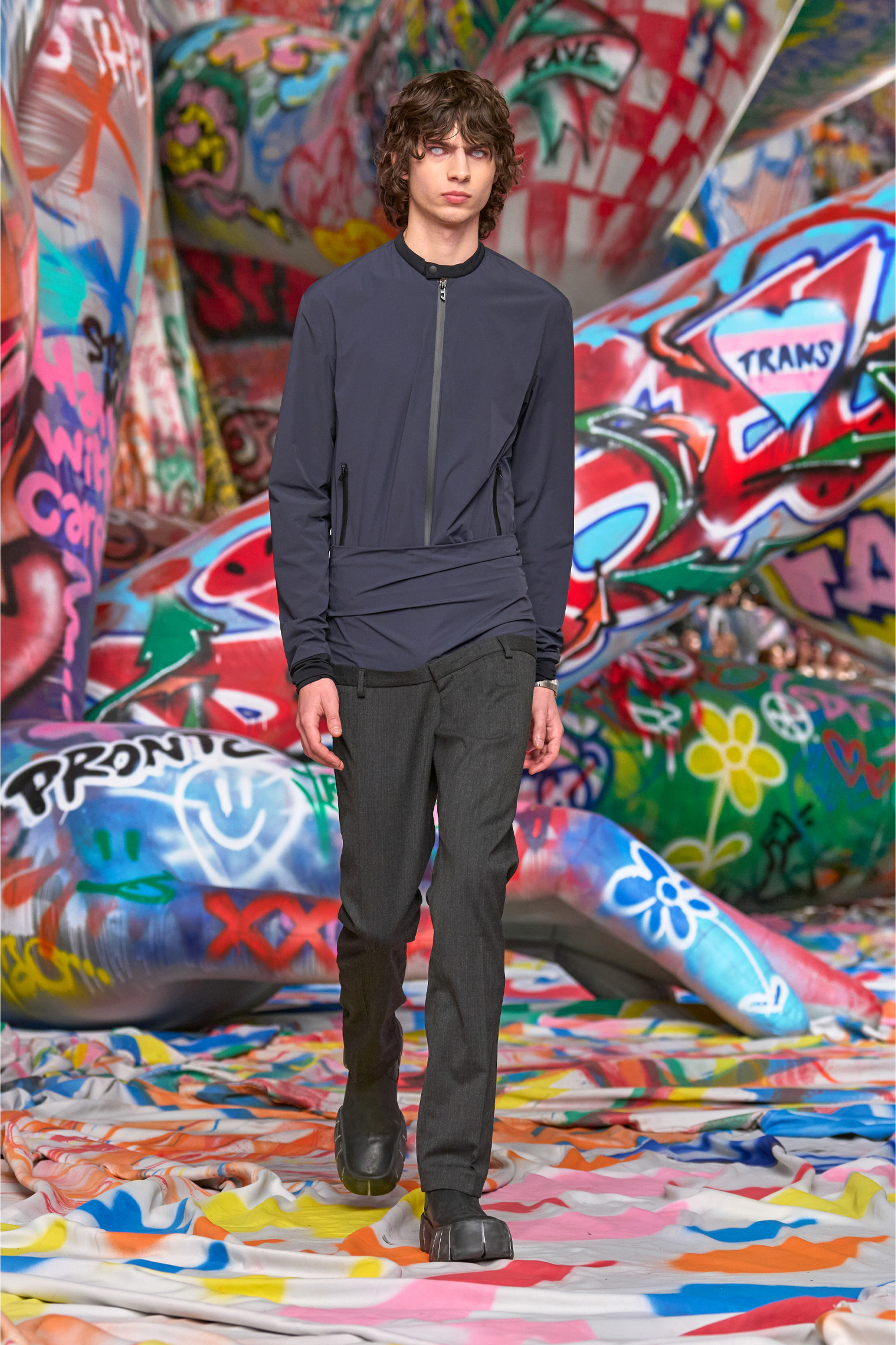 Diesel - J-DOMNALL-NY, Herren Jacke aus Bi-Stretch-Nylon in Dunkelblau - 3