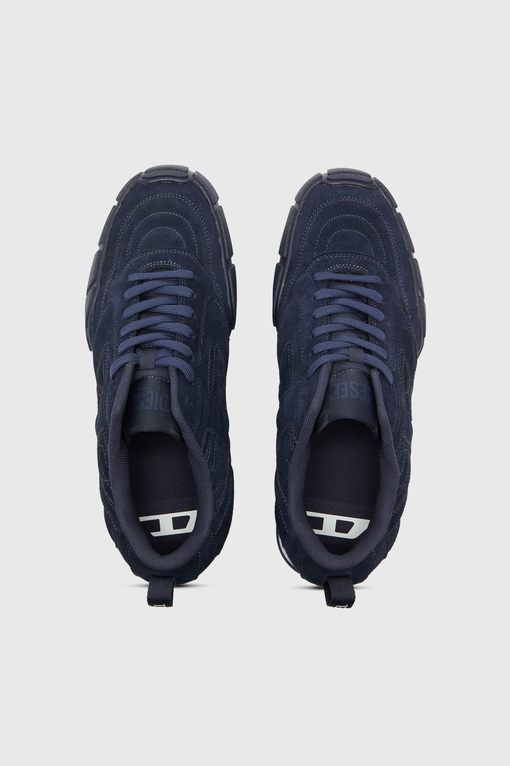 Diesel - S-PAGODHA LOW, Herren S-Pagodha-Gesteppte Wildleder-Sneaker in Dunkelblau - 4
