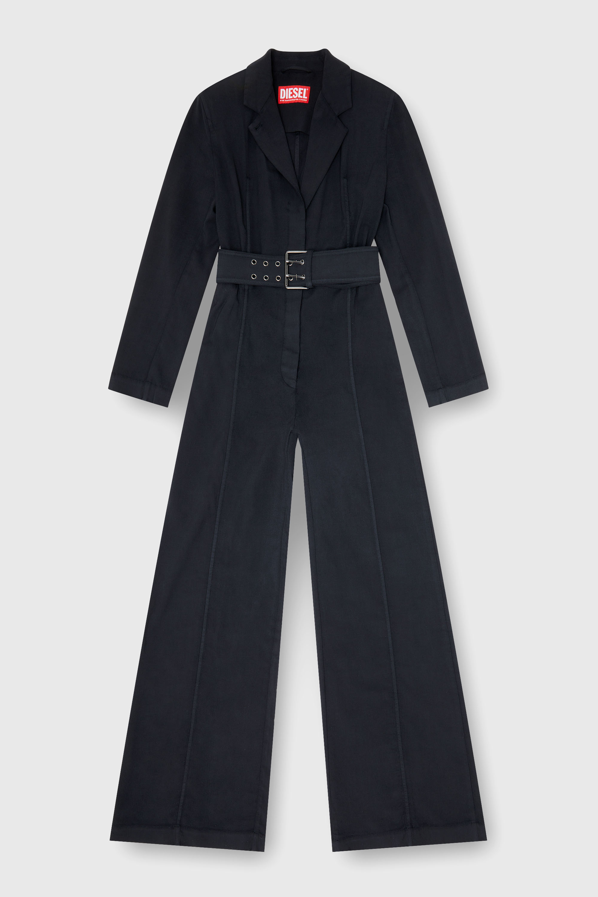 Diesel - J-AEL, Damen Blazer-Jumpsuit mit G&uuml;rtel aus stretch-wolle in Schwarz - 2