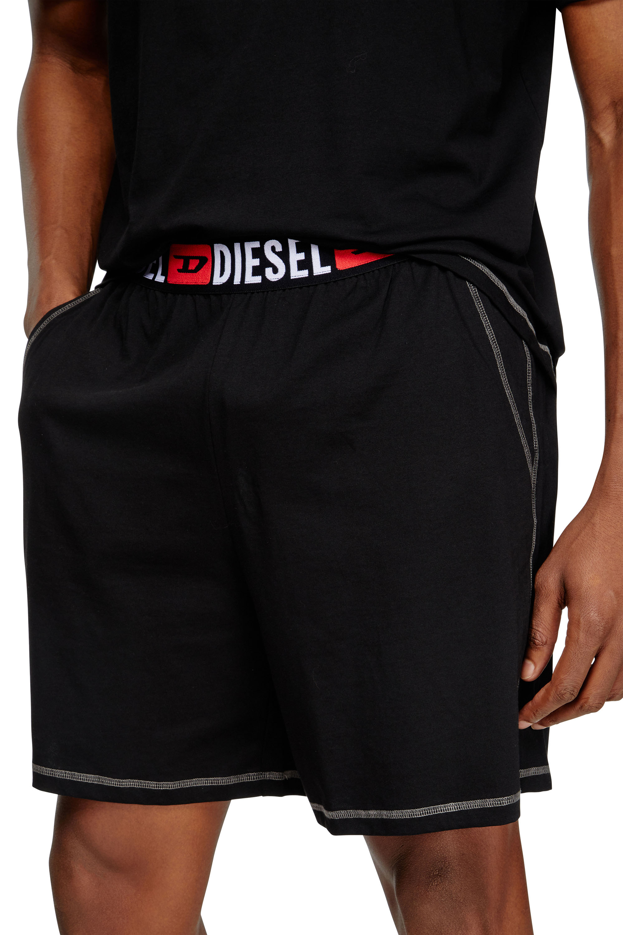 Diesel - SET-ADAM-D-CORE, Man's Short pyjamas in cotton jersey in Black - 4