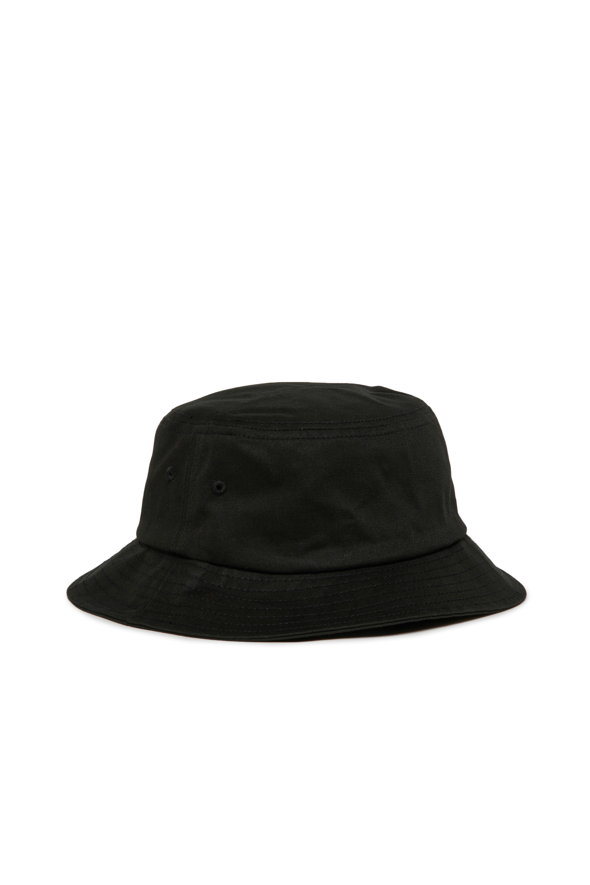 Diesel - FILAD, Herren Bucket Hat aus Baumwolle mit D-Stickerei in Schwarz - 2