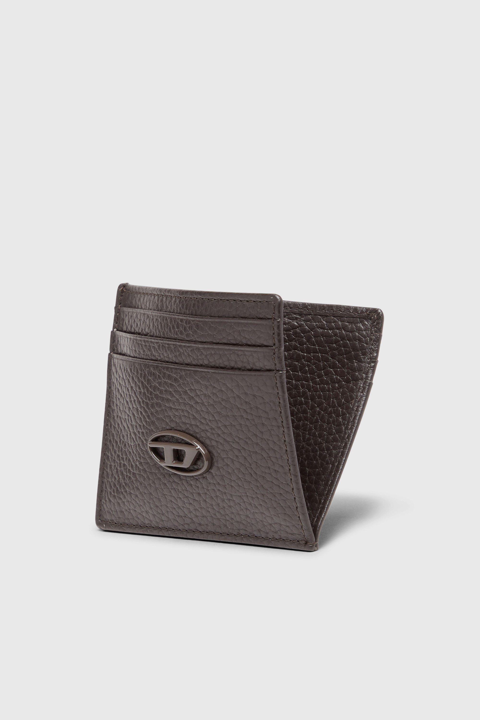 Diesel - CARD CASE, Herren Kartenetui aus genarbtem Leder in Braun - 3