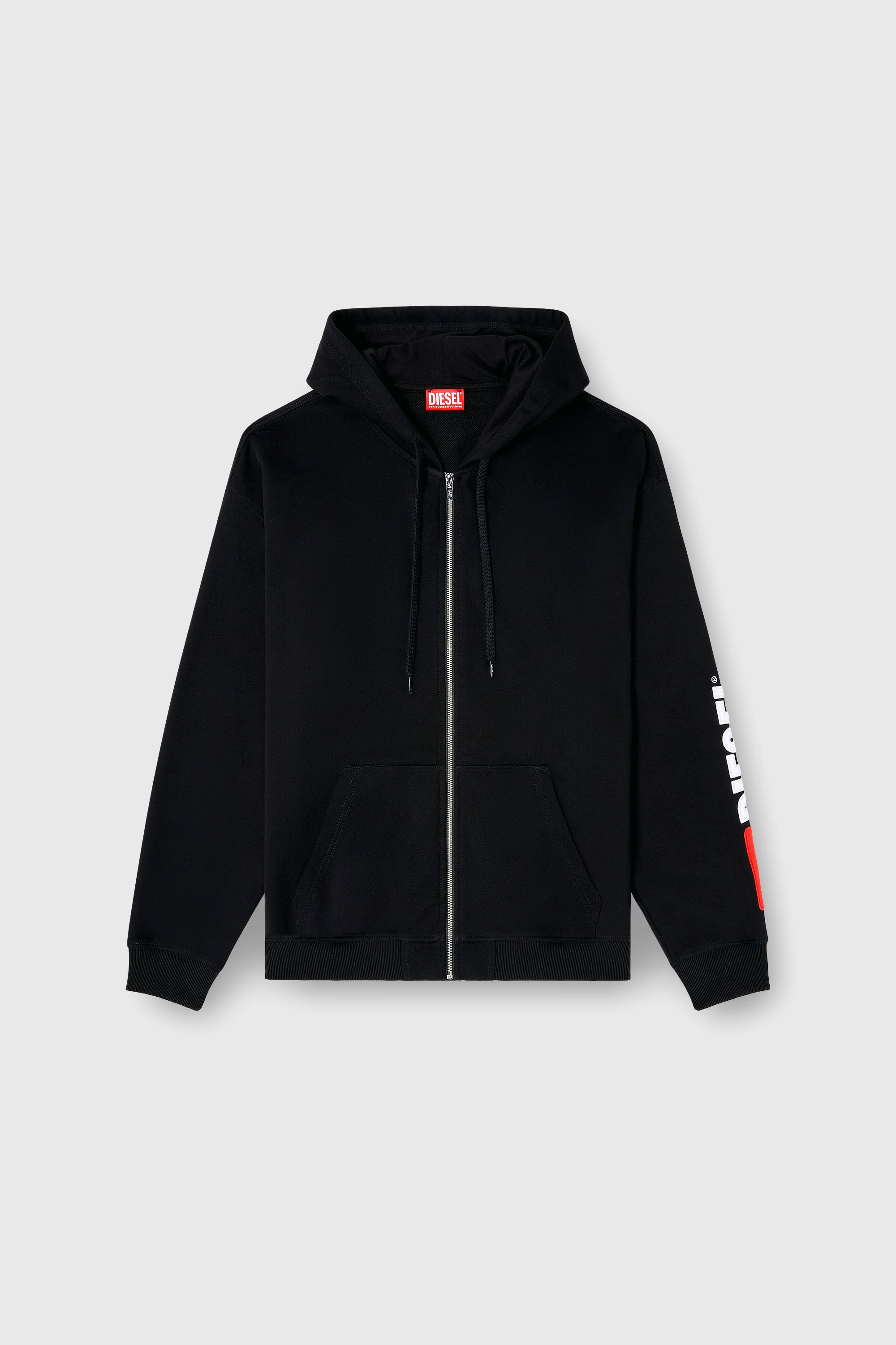 Diesel - S-BOXT-ZIP-HOOD-DIV, Herren Hoodie mit Logo-Patch-Stickerei in Schwarz - 2