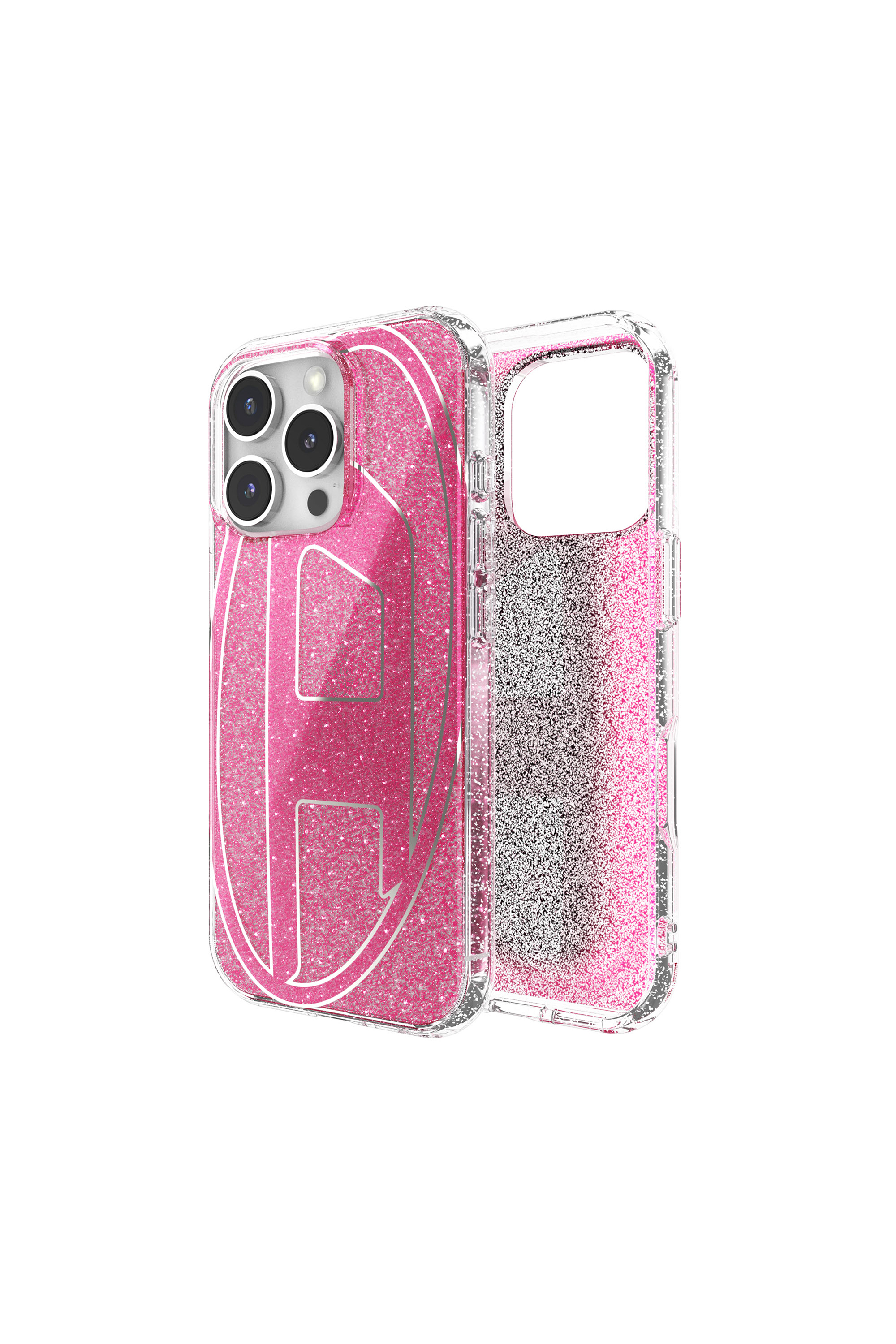 Diesel - 60156 AOP CASE, Unisex Oval D Glitter Case for iP 16 Pro in Rosa - 1