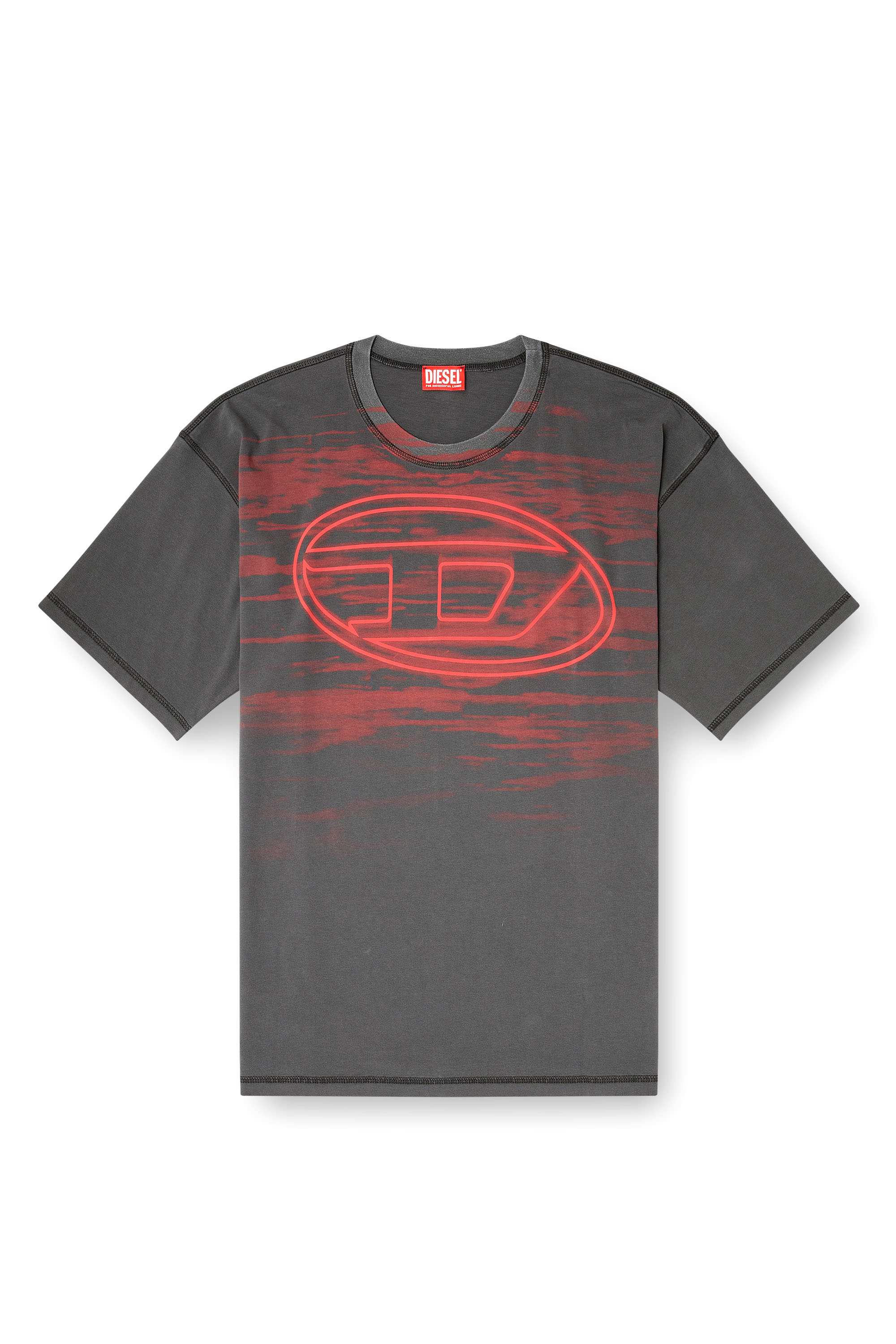 Diesel - T-BOXT-T5, Herren T-Shirt aus Baumwolle mit Oval D Druck in Grau - 3