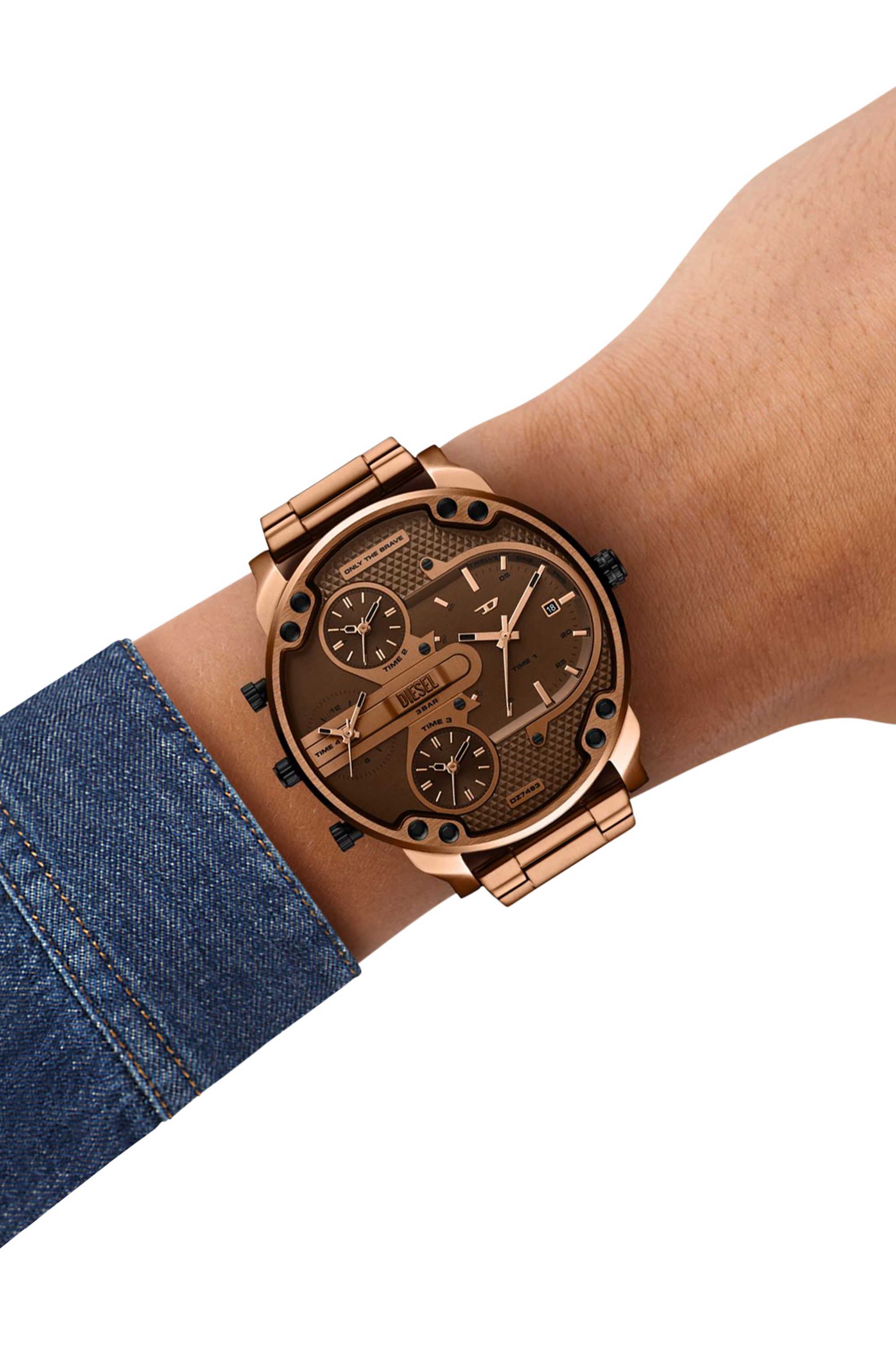 Diesel - DZ7493 WATCH, Herren Mr. Daddy Slim Brown Edelstahl-Uhr in Bronze - 4