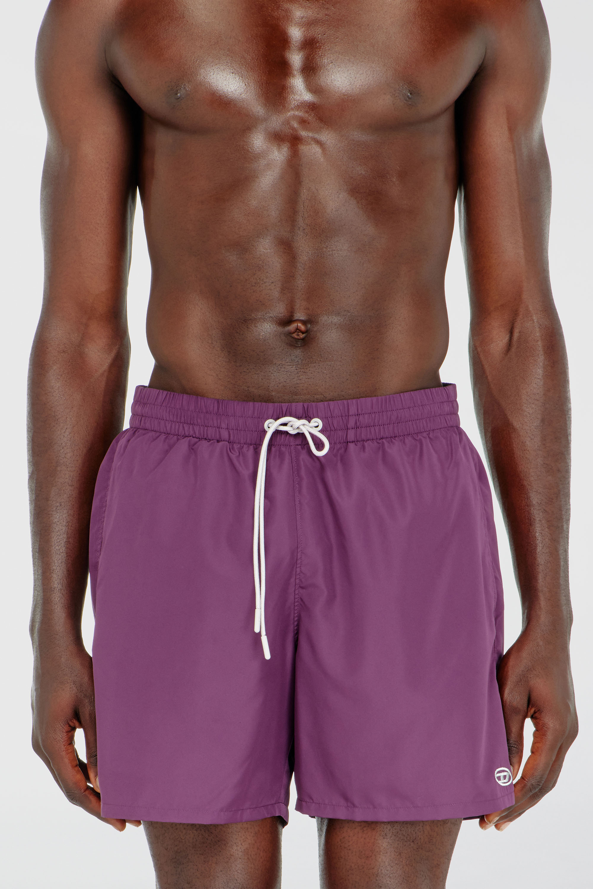 Diesel - GEORGE-41-UTLT, Herren Badeshorts mit metallischem Oval D Logo in Violett - 1