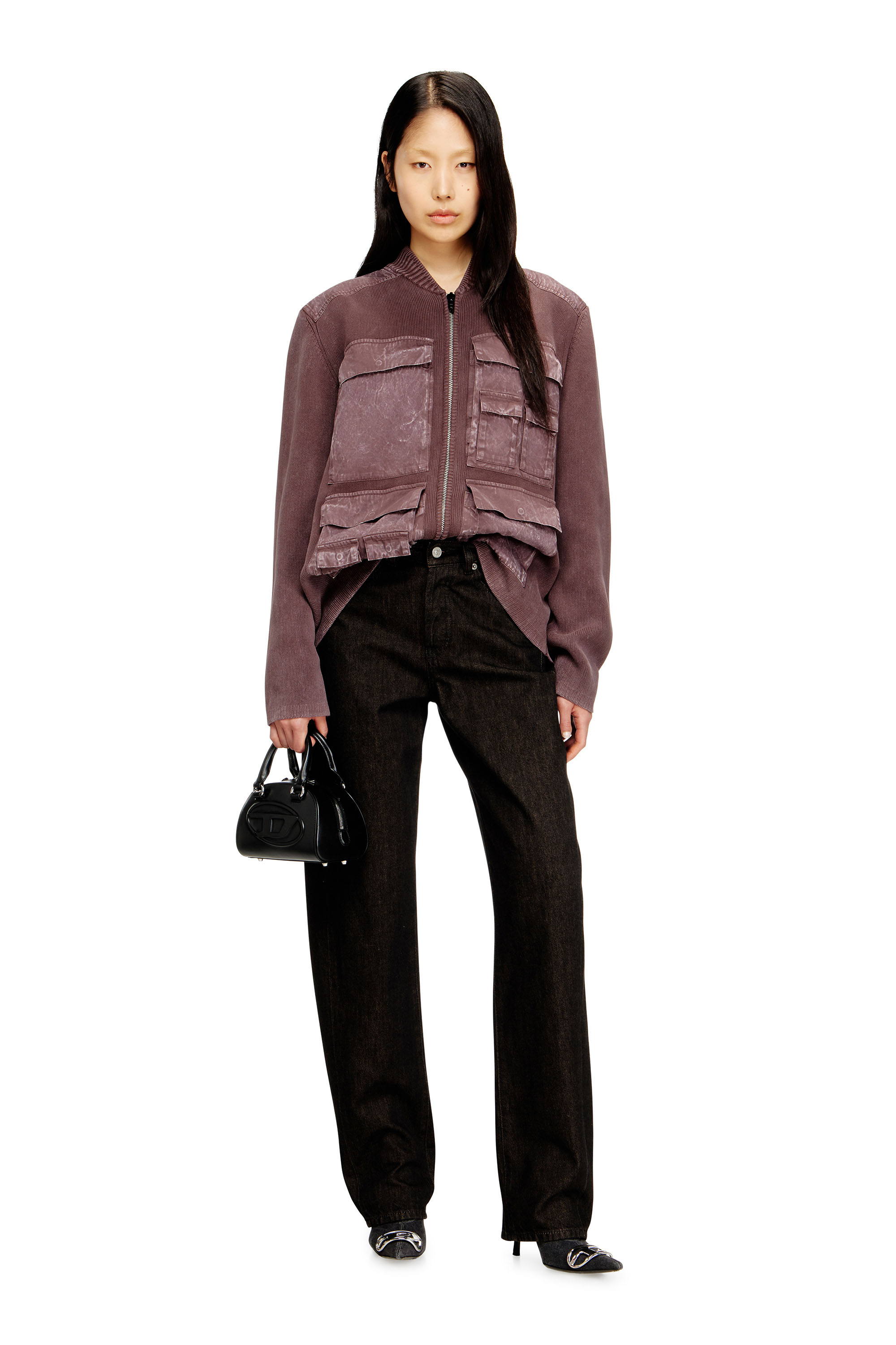 Diesel - Damen Relaxed Jeans 1974 D-Ellz 09N25, Schwarz/Dunkelgrau - 2