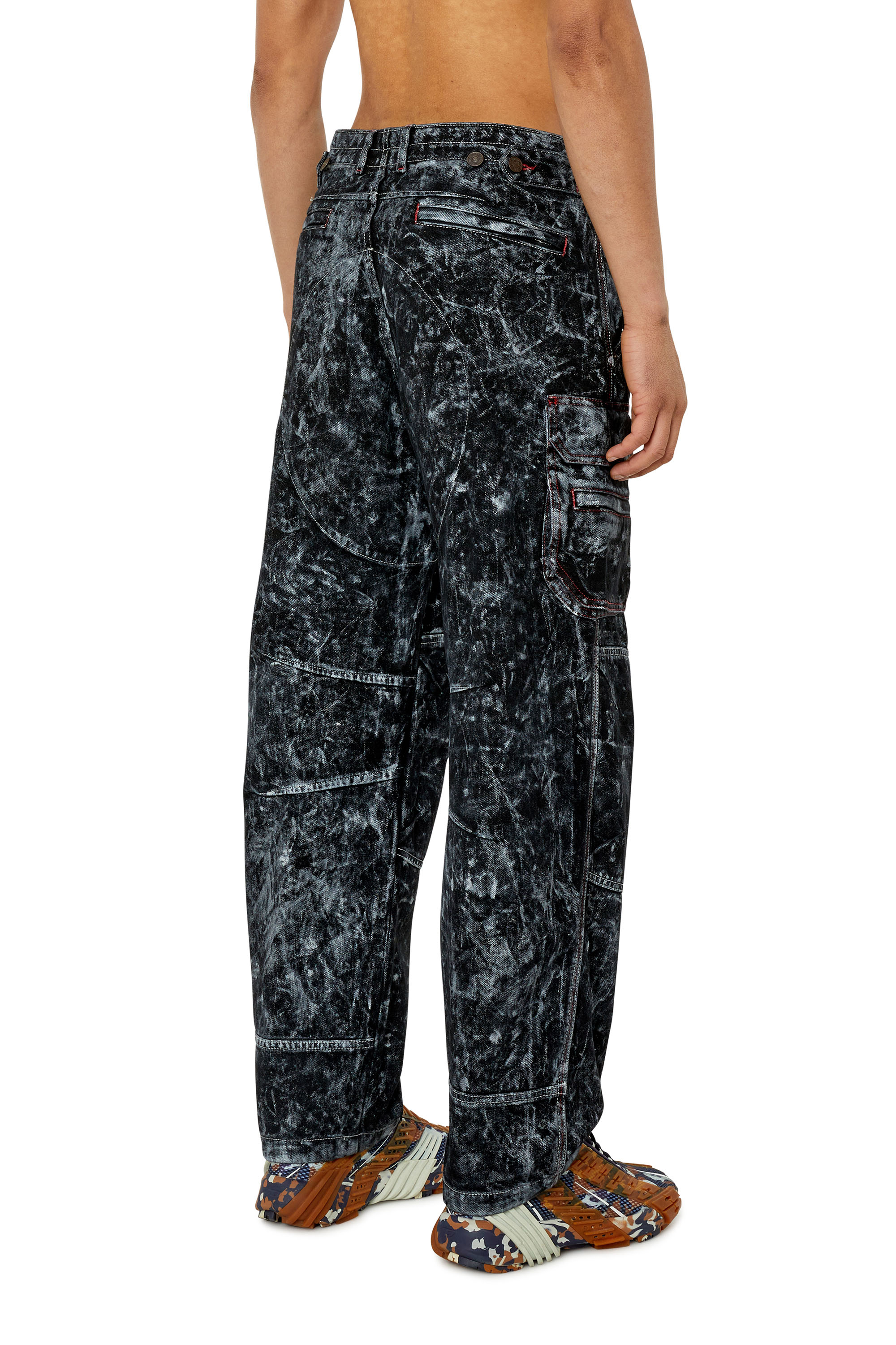 Diesel - D-Fish 0EMAC Straight Jeans, Schwarz/Dunkelgrau - Image 2